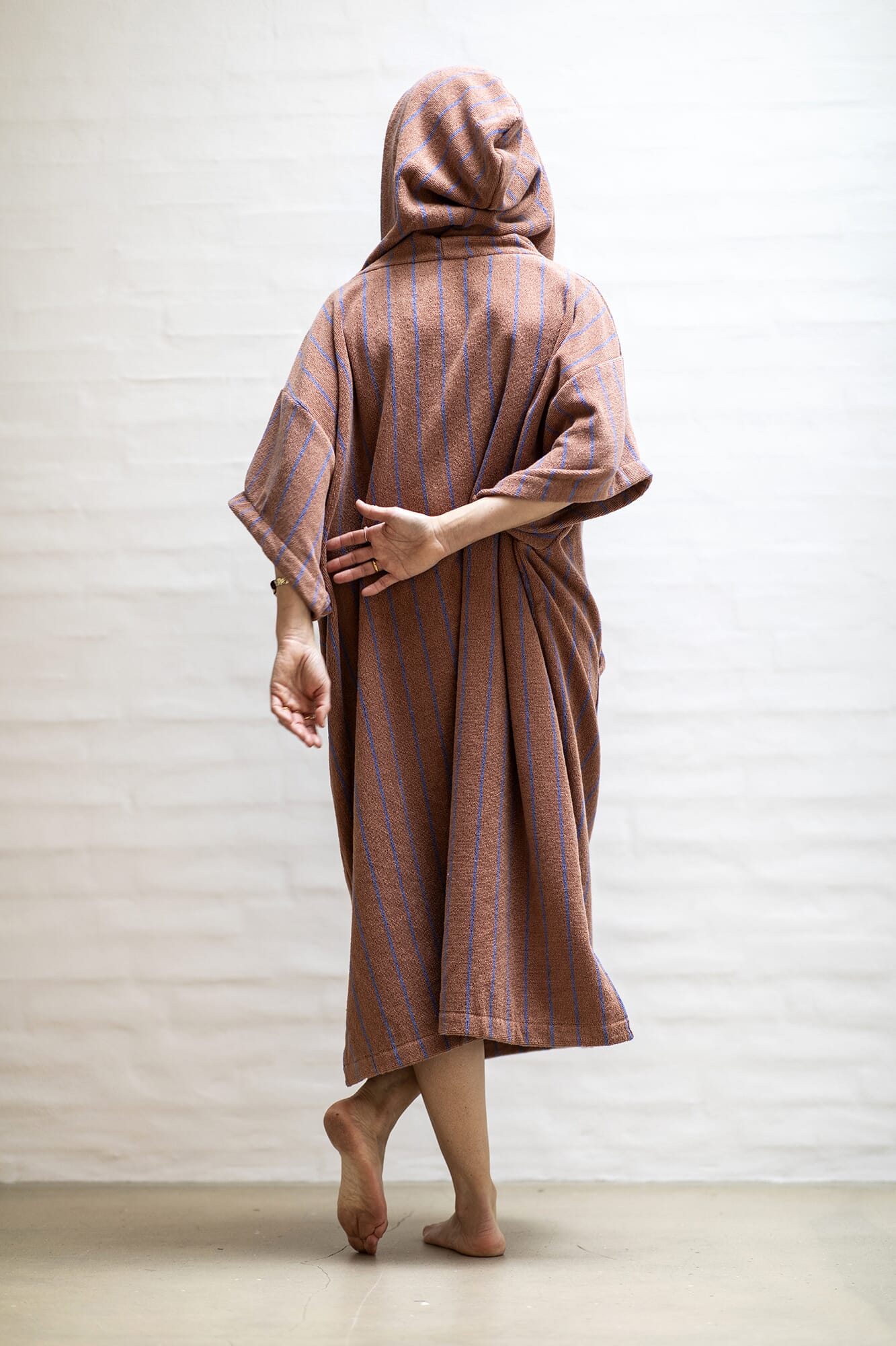 Badeh†ndkle Poncho Camel/Marine - Bilde 3
