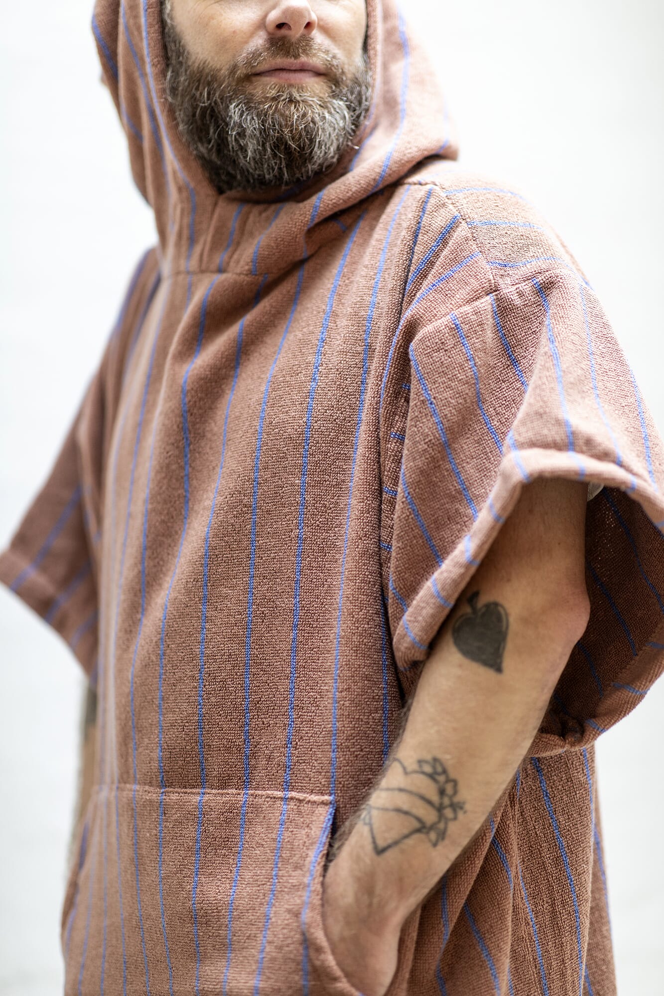Badeh†ndkle Poncho Camel/Marine - Bilde 4