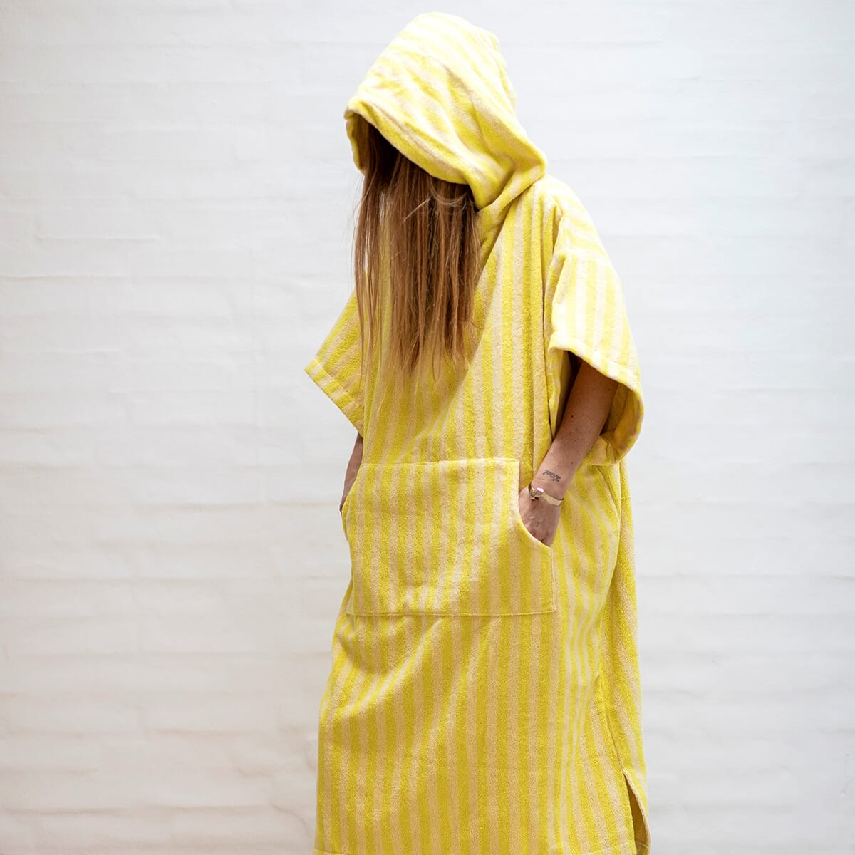 Badeh†ndkle Poncho Prestine/Yellow - Bilde 3