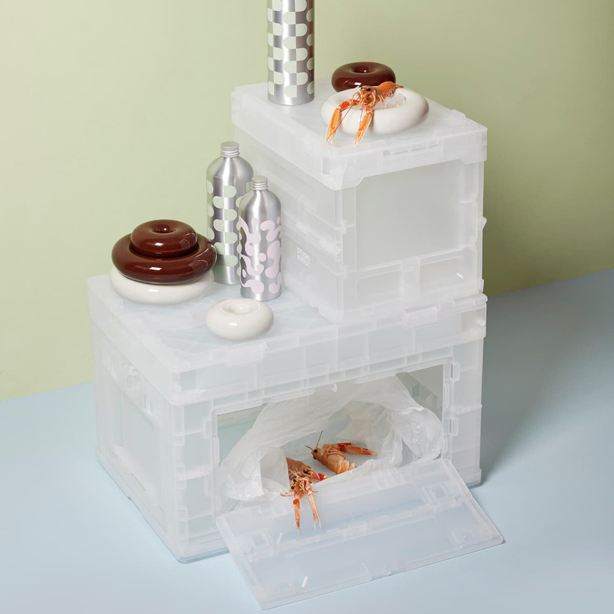 Oppbevaringsboks Blox Semi Transparent Large