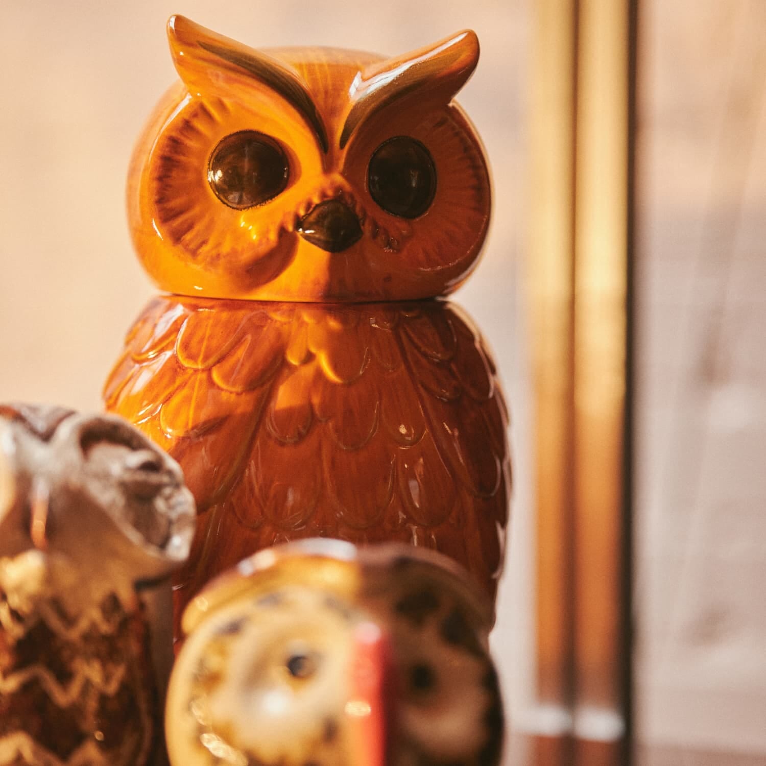 Ceramic owl jar tangerine - Hovedbilde