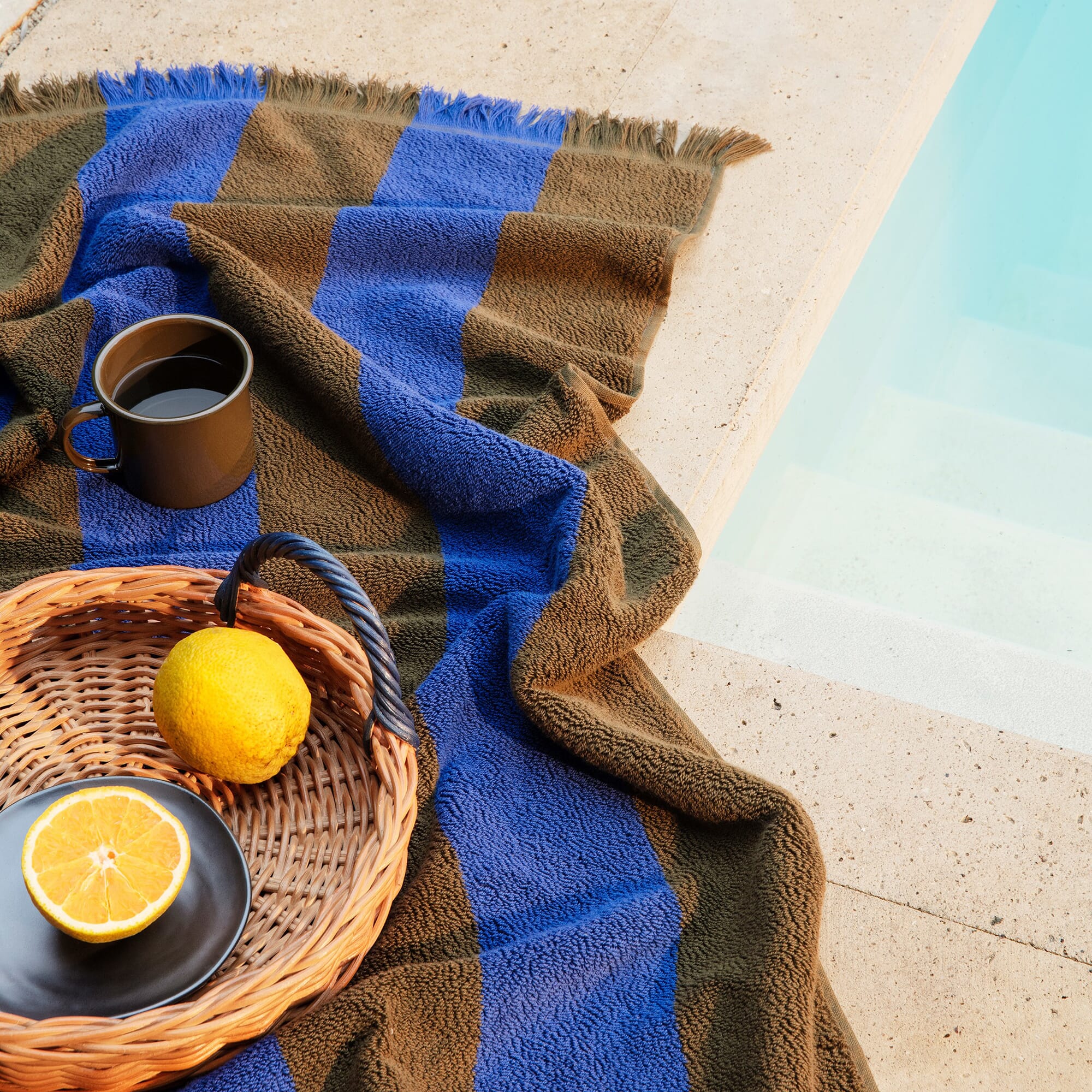 Alee Strandhånkle Olive/Bright Blue 100x150 - Bilde 2