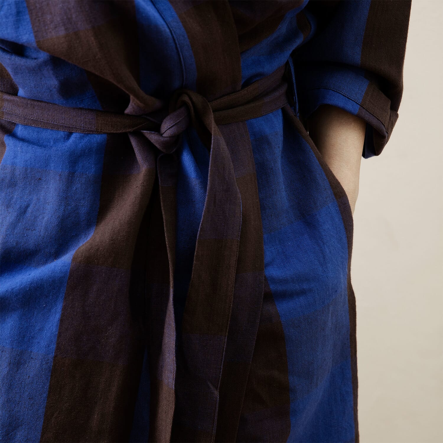 Morgenkåpe Field Chocolate/Bright Blue - Bilde 3