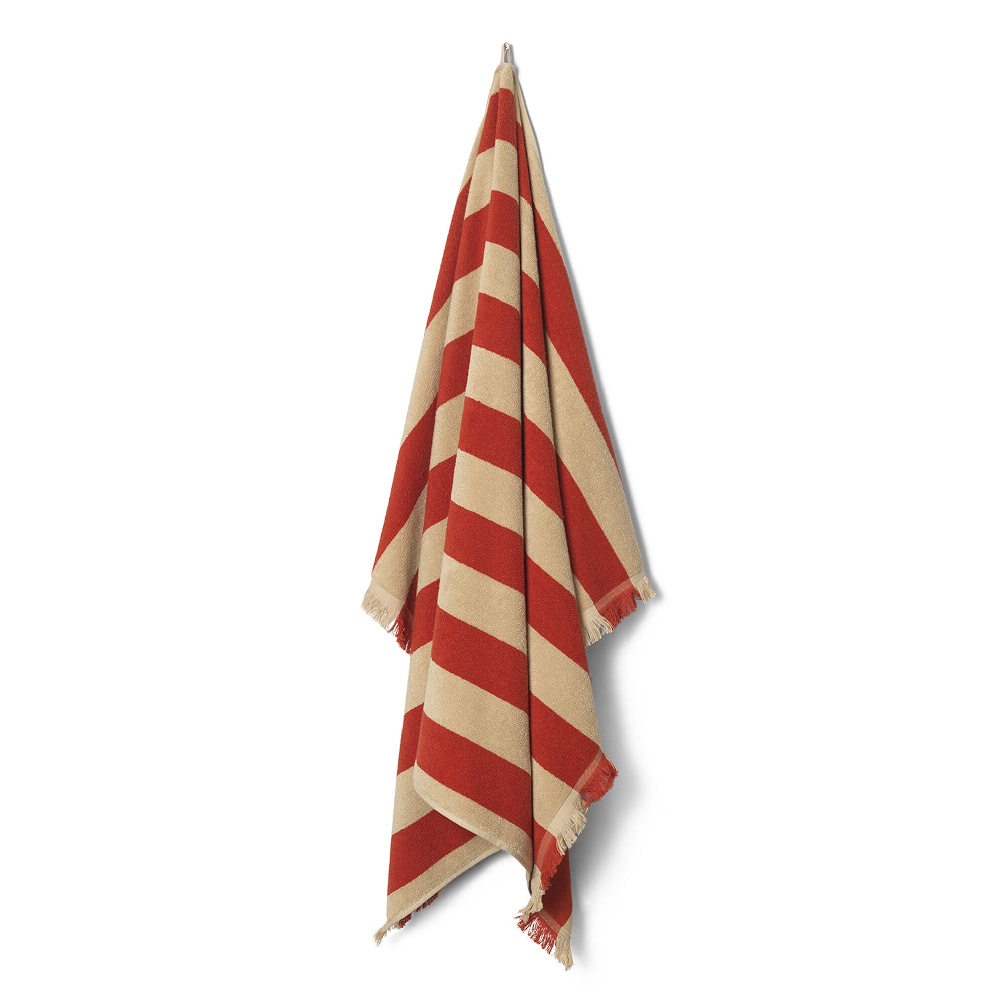 Alee Strandhånkle Light Camel/Red 100x150 - Hovedbilde