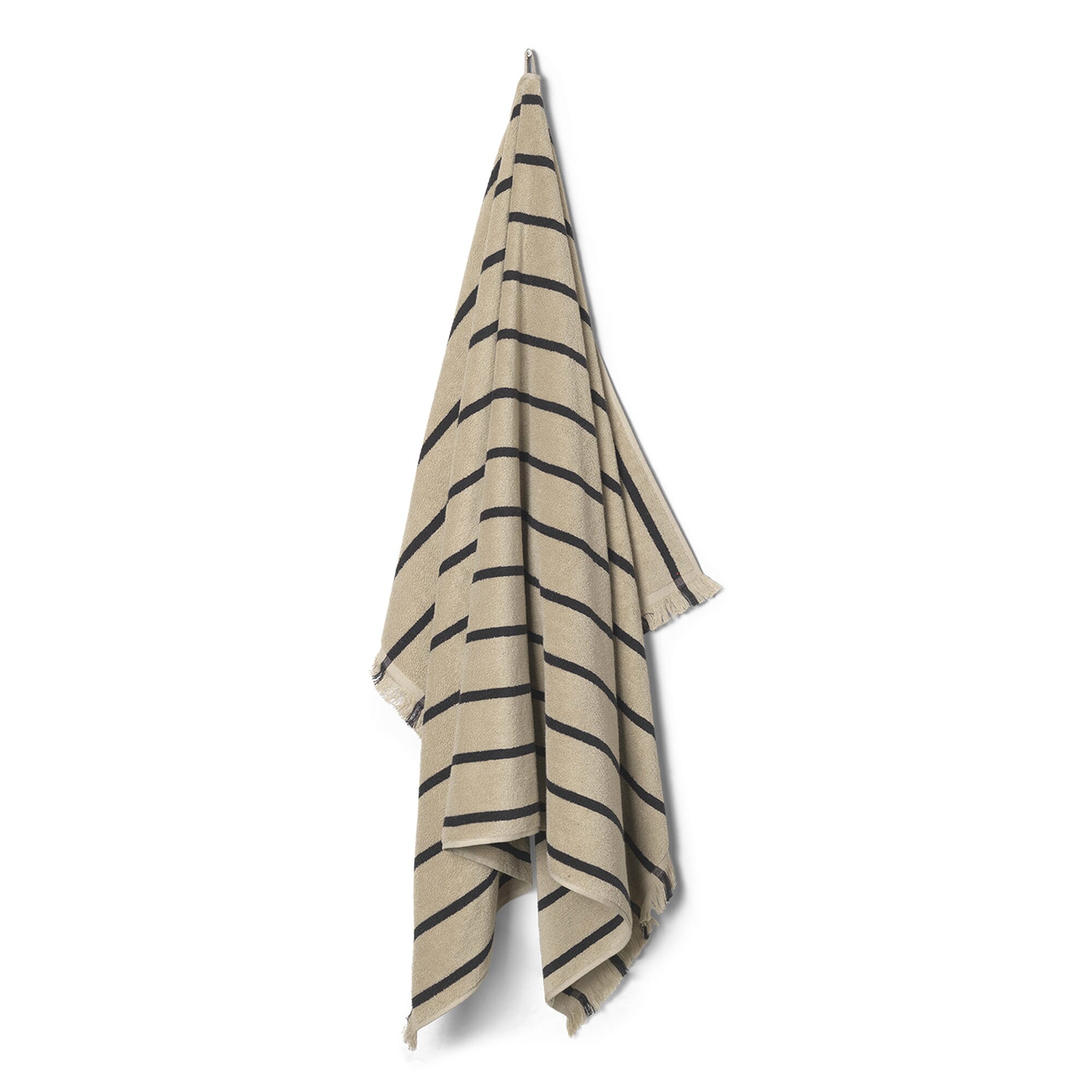 Alee Strandhåndkle Sand/Black 100x150 - Hovedbilde