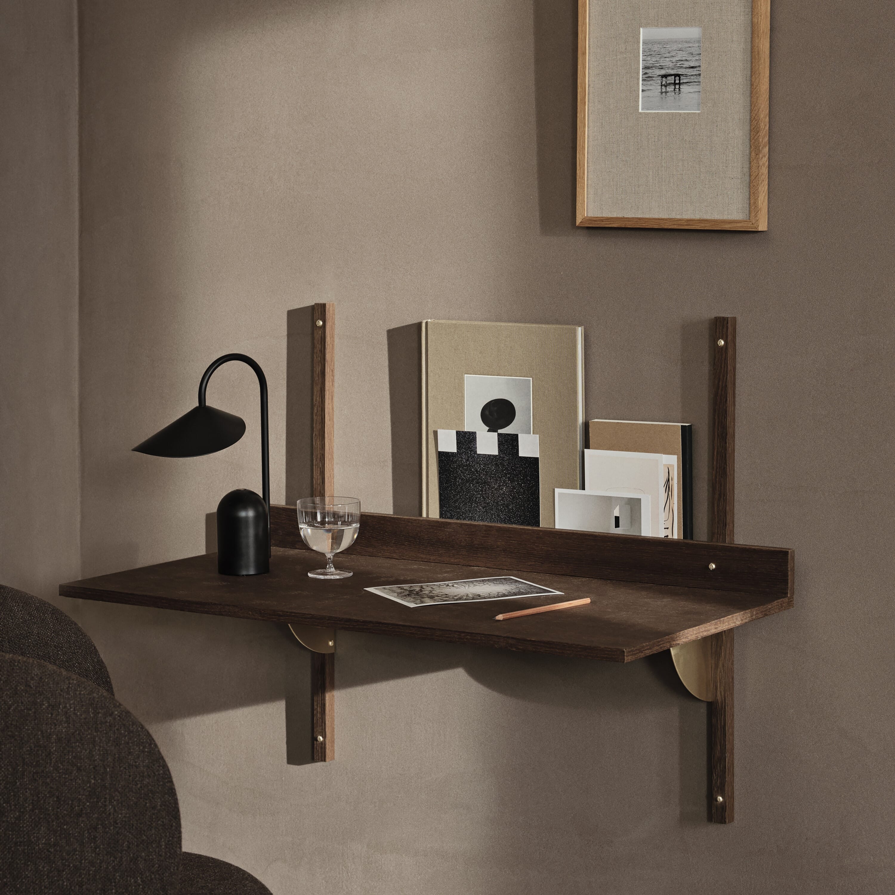 Skrivebord Sector Smoked Oak / Brass - Bilde 4