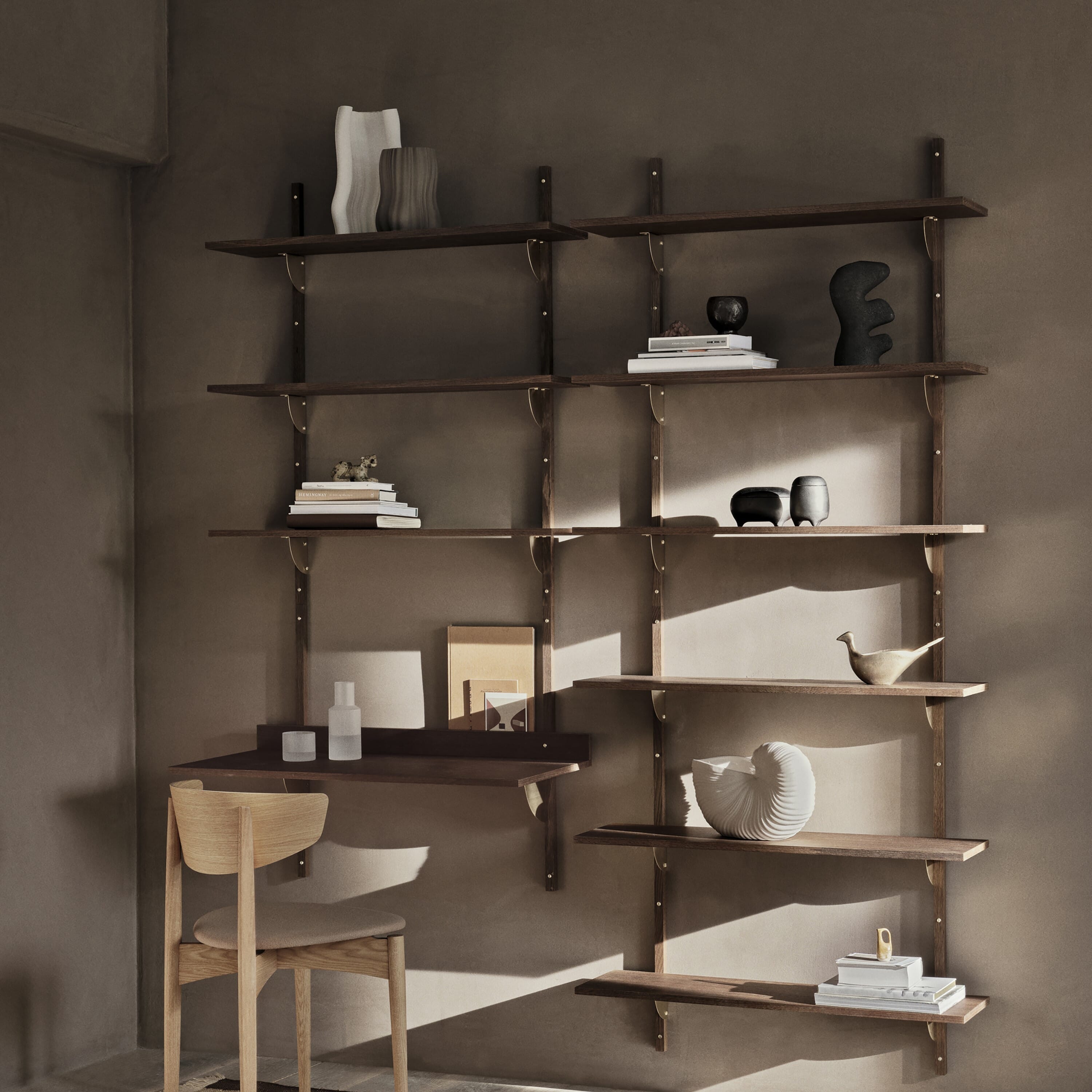 Skrivebord Sector Smoked Oak / Brass - Bilde 3