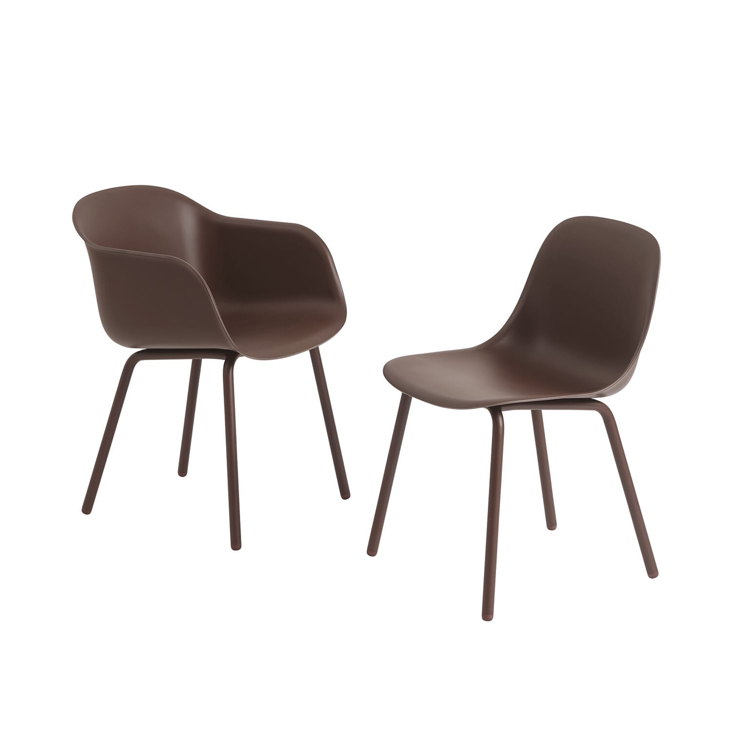 Fiber Outdoor Side Chair - Brown Red - Bilde 3