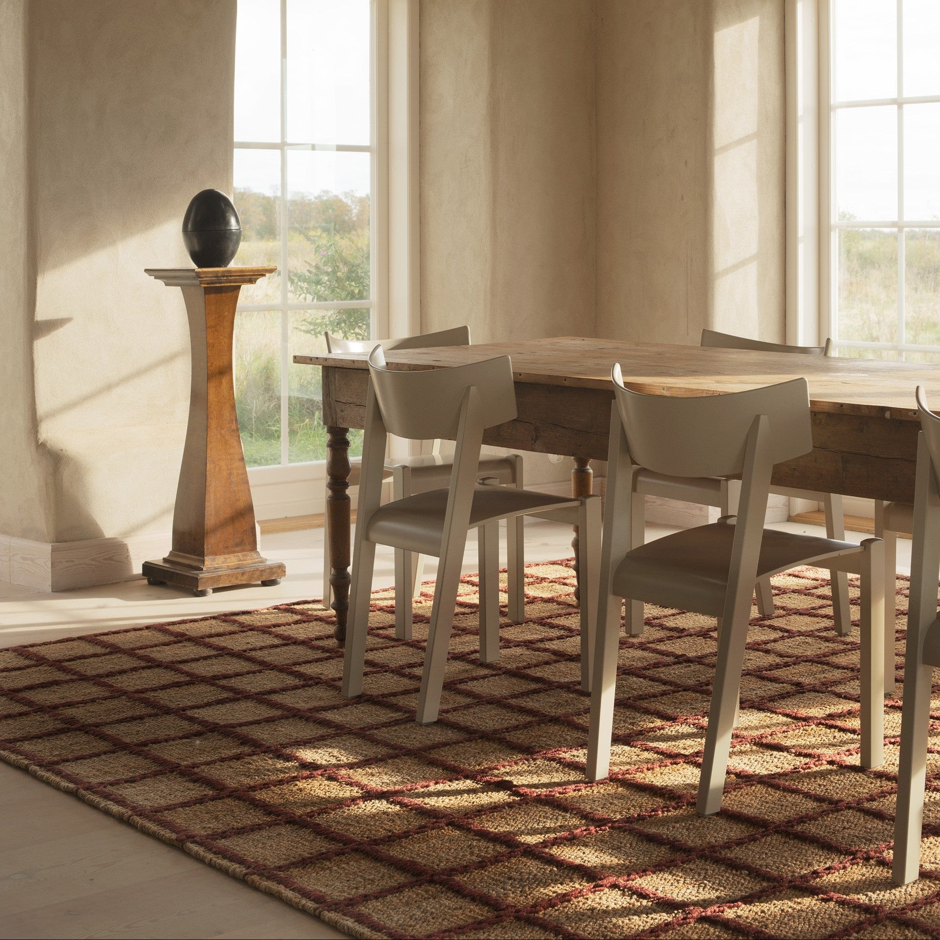 Gulvteppe Strata Braided Jute Burgundy