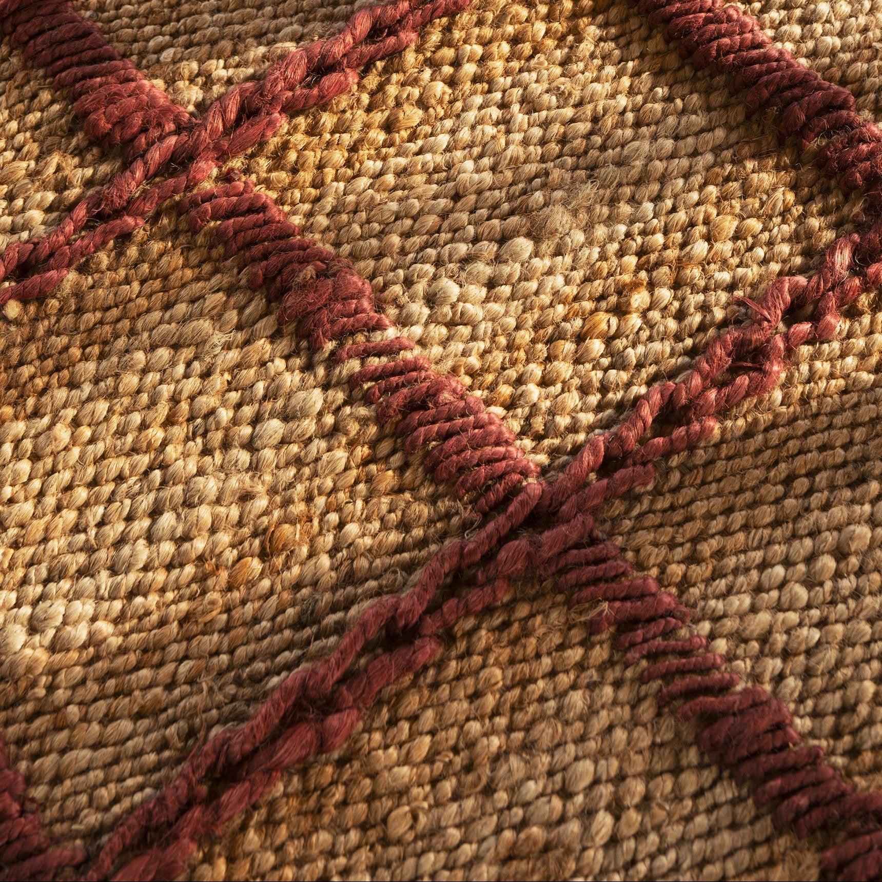 Gulvteppe Strata Braided Jute Burgundy