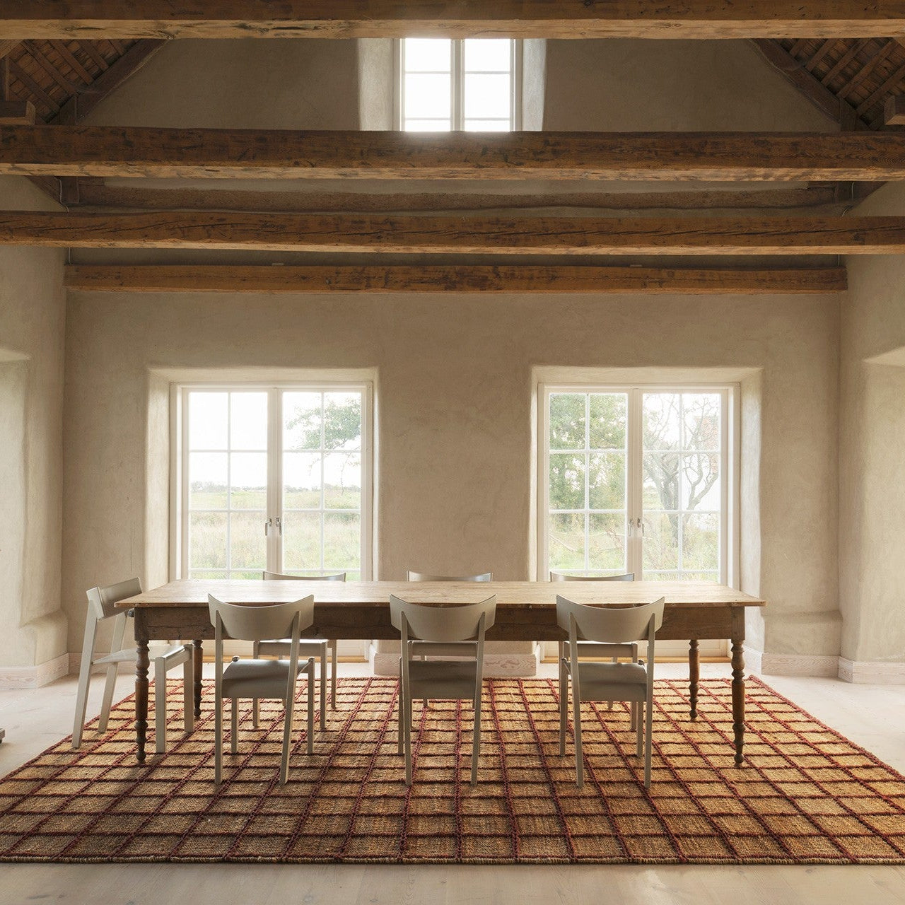 Gulvteppe Strata Braided Jute Burgundy