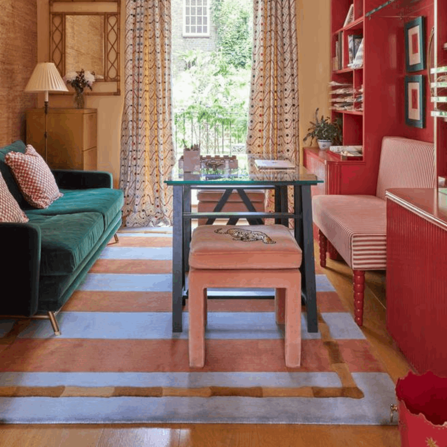 Gulvteppe Alice Crawley Bamboo Stripe Blue Rust - Bilde 3