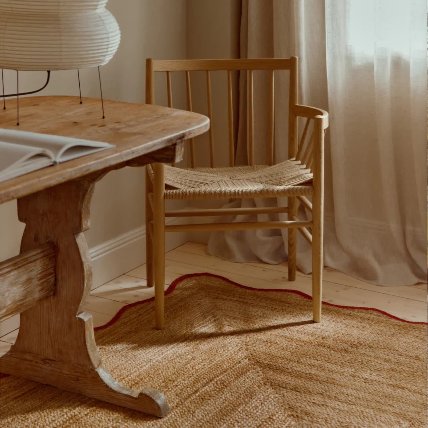 Gulvteppe Scallop Jute Burgundy - Bilde 3