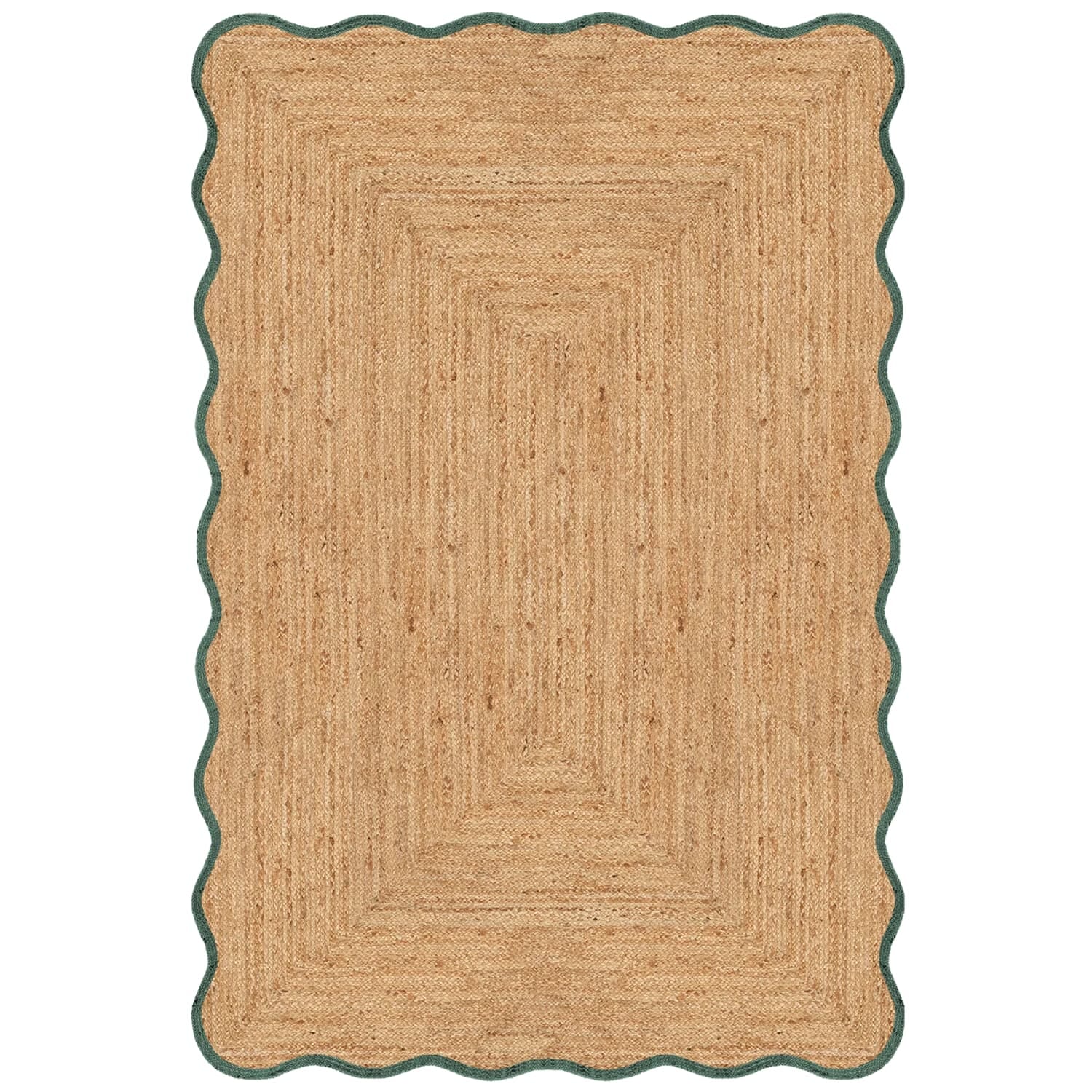 Gulvteppe Scallop Jute Dark Green - Hovedbilde