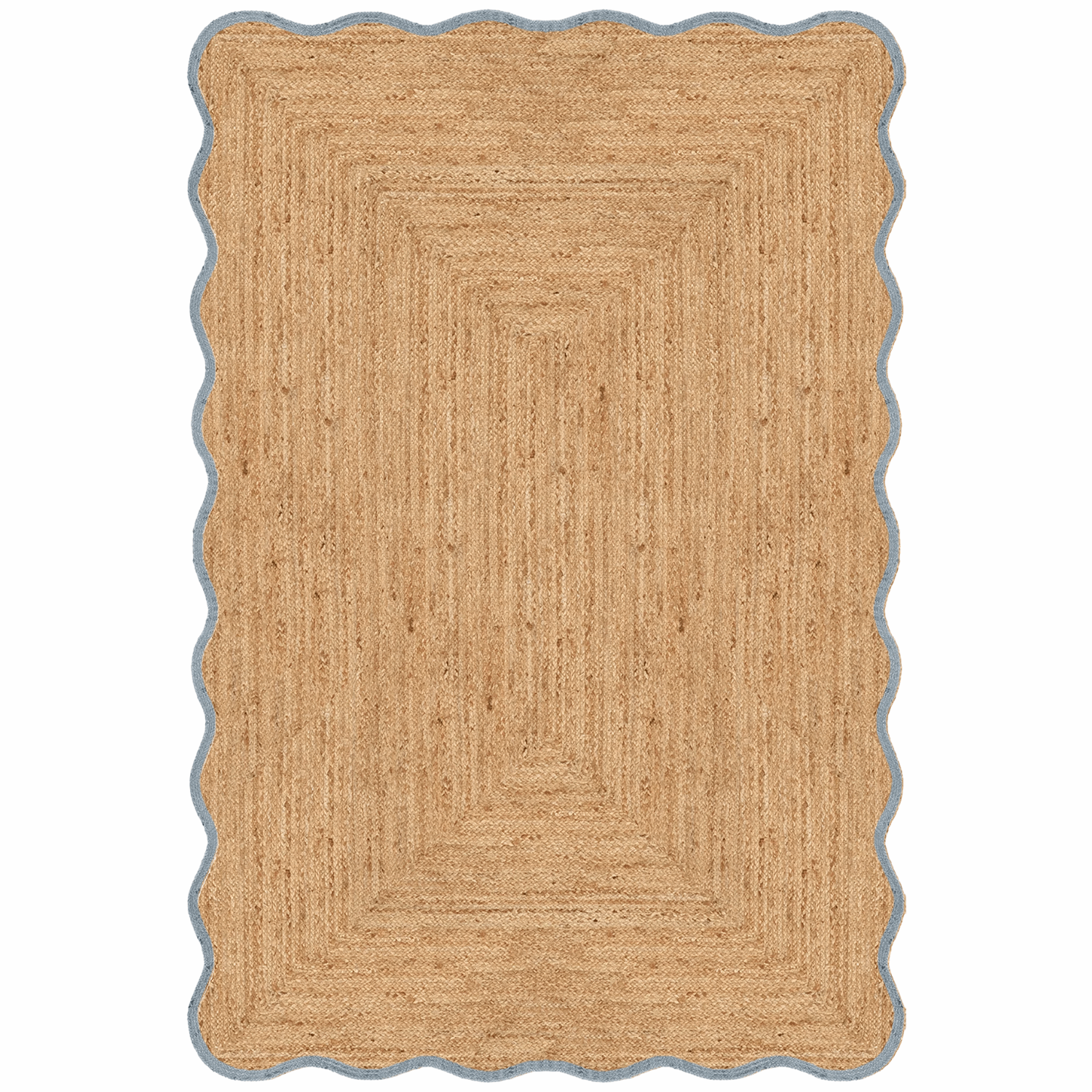 Gulvteppe Scallop Jute Misty Blue - Hovedbilde