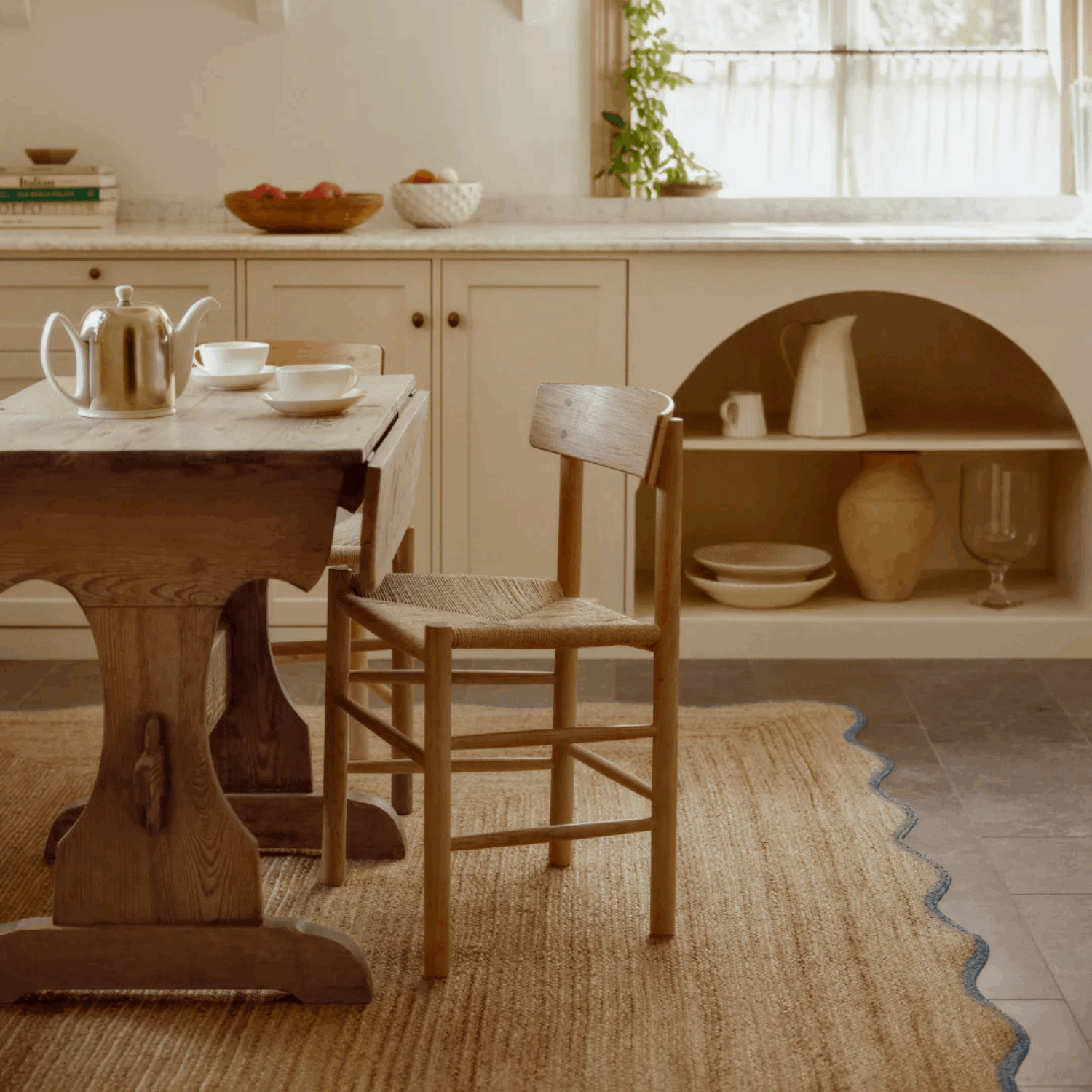 Gulvteppe Scallop Jute Misty Blue - Bilde 2