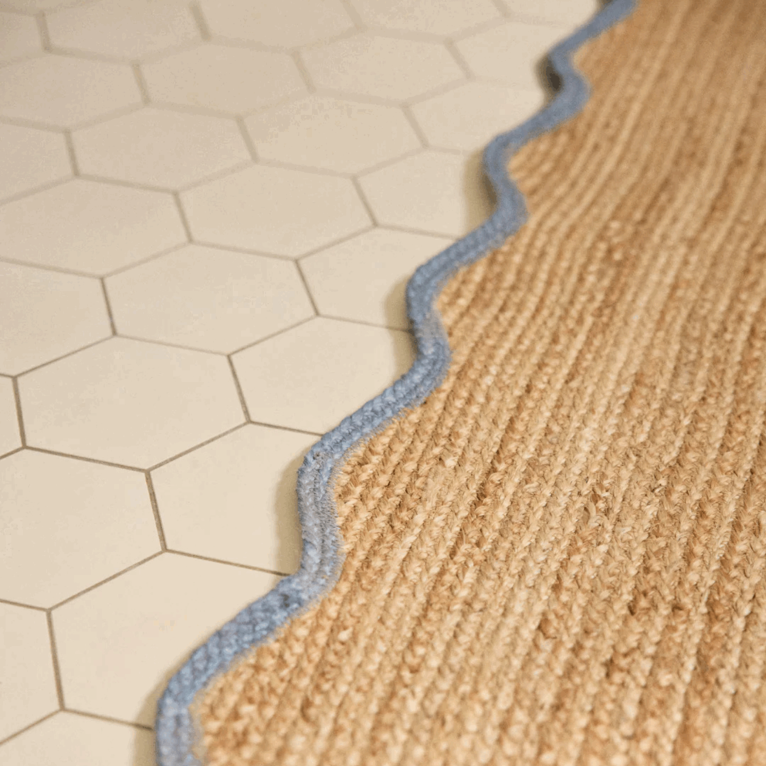 Gulvteppe Scallop Jute Misty Blue - Bilde 5