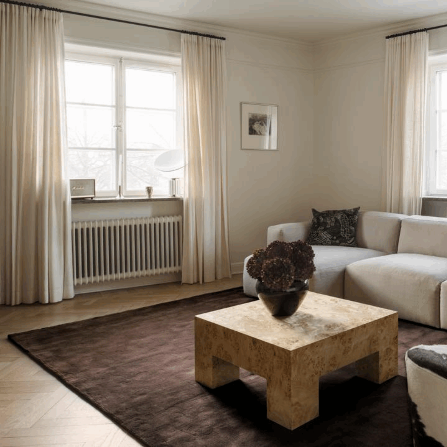 Gulvteppe Solid Wool Chicory Coffee - Bilde 2