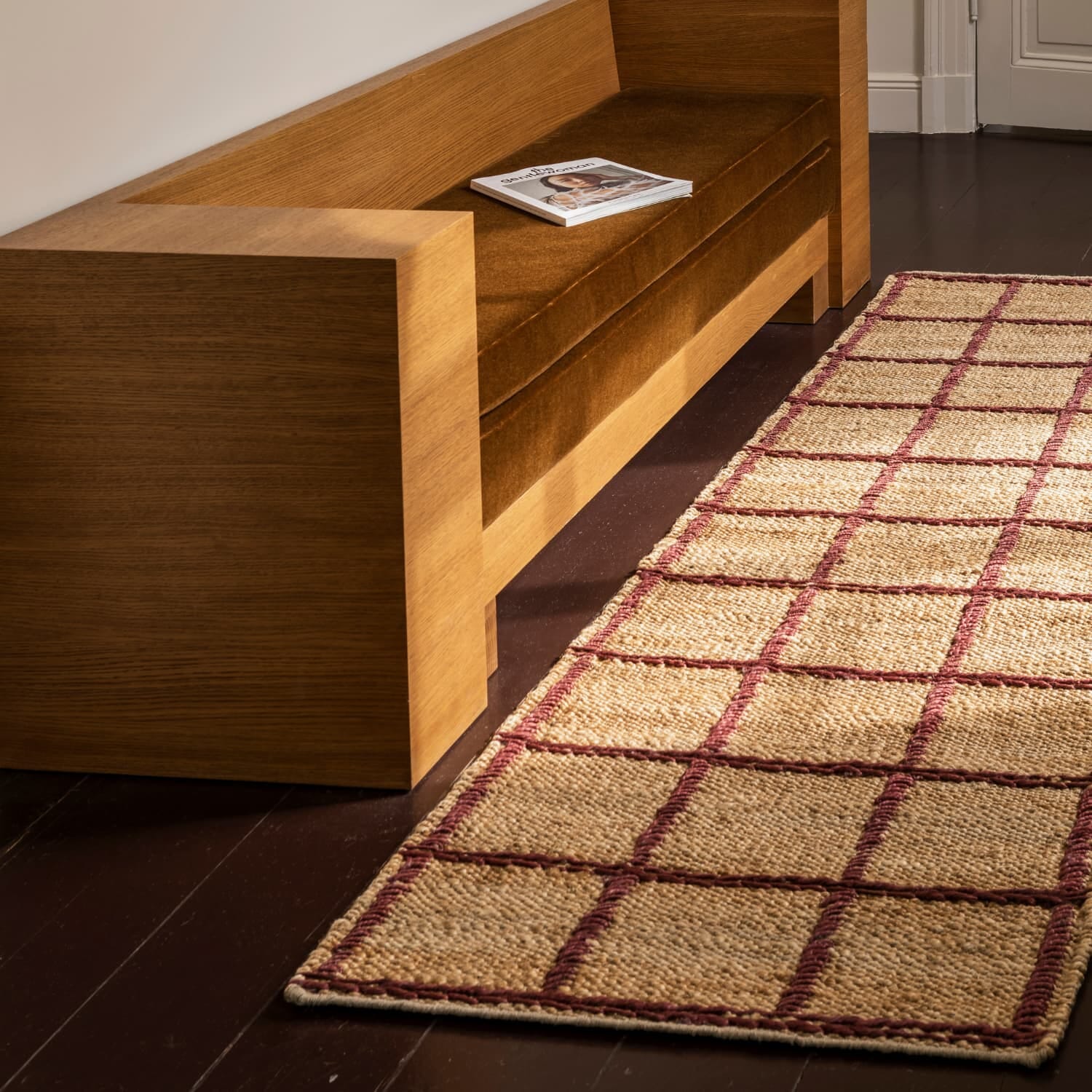 Gulvteppe Strata Braided Jute Burgundy