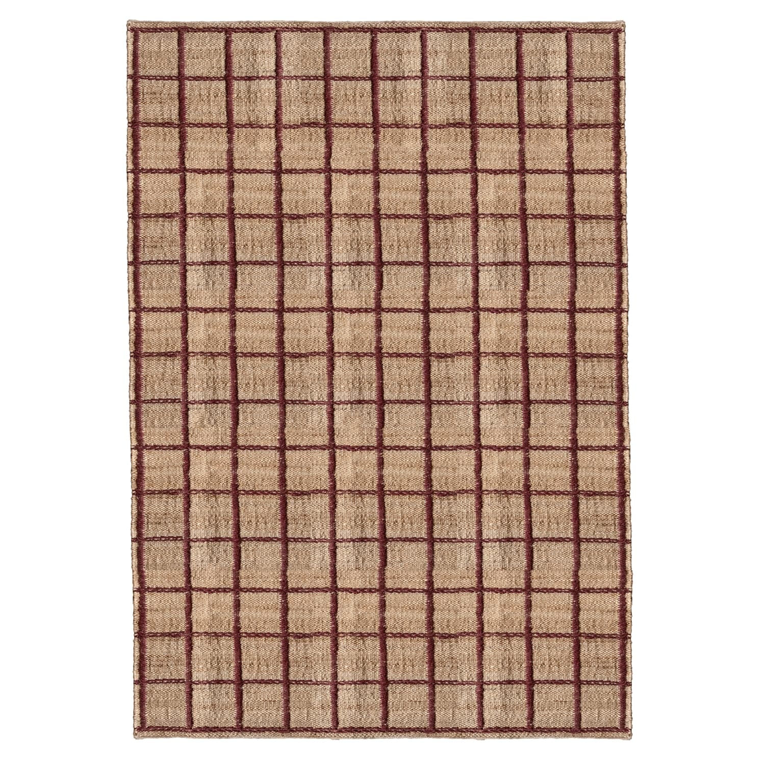 Gulvteppe Strata Braided Jute Burgundy
