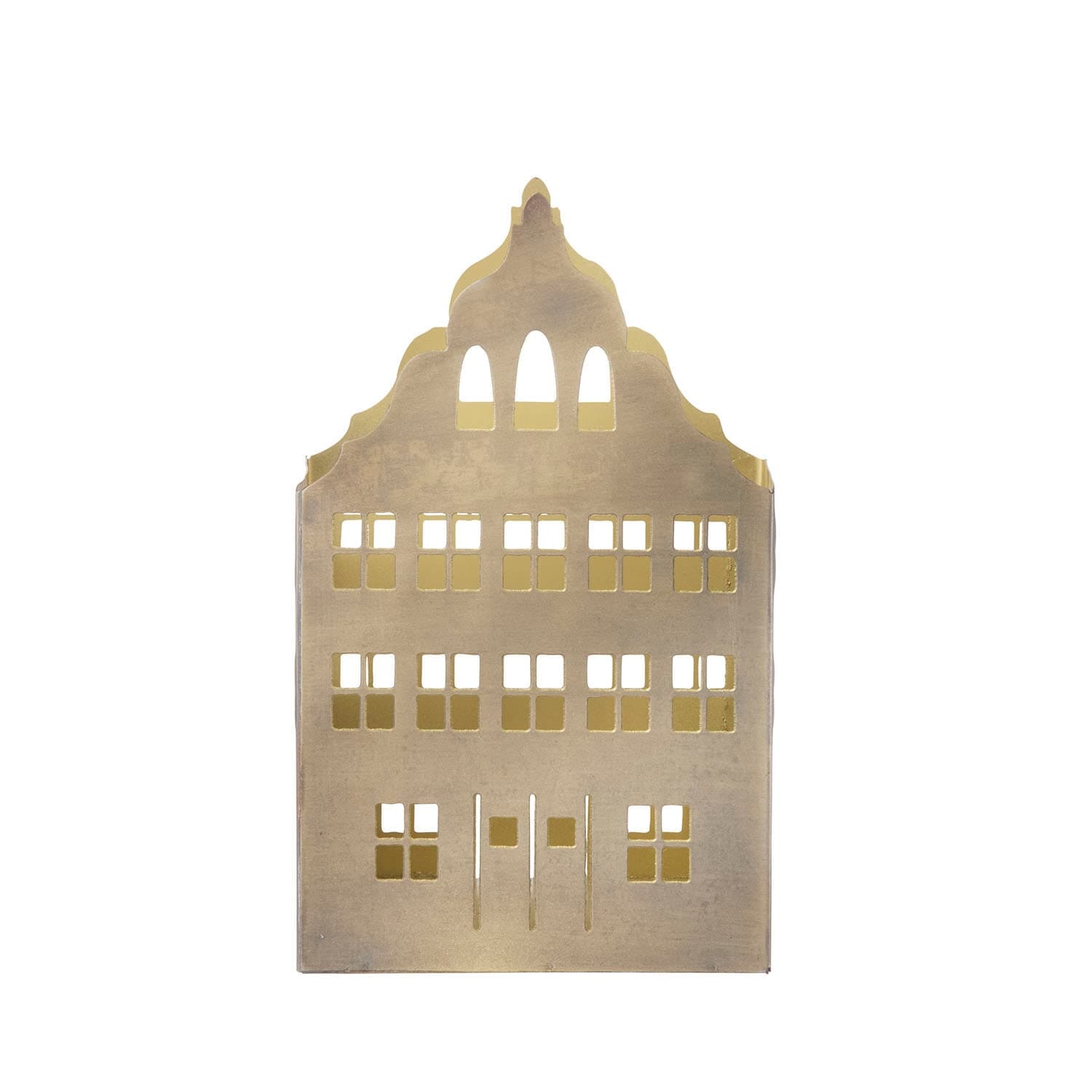 Lysestake Townhouse H16cm Golden