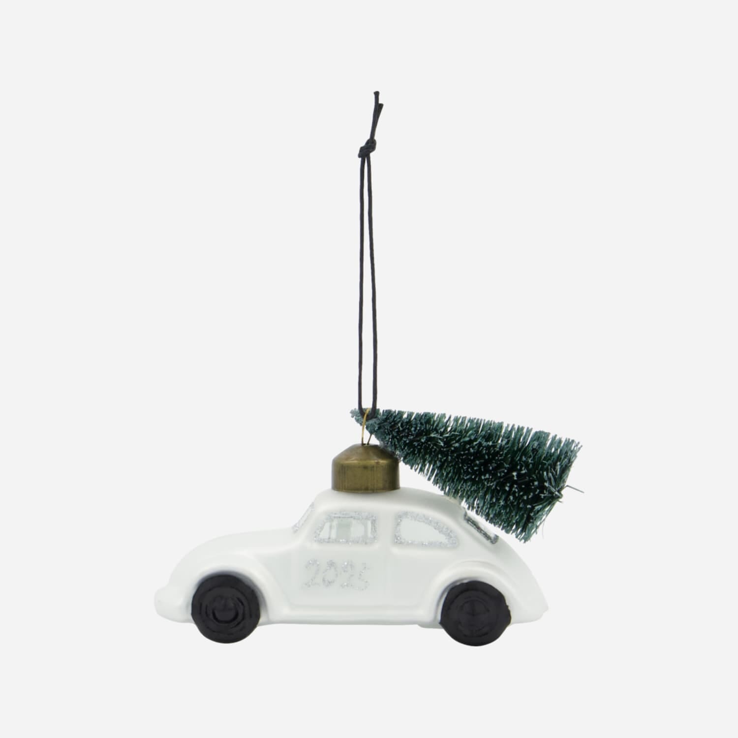 Juletrepynt Bil Hvit/Sølv