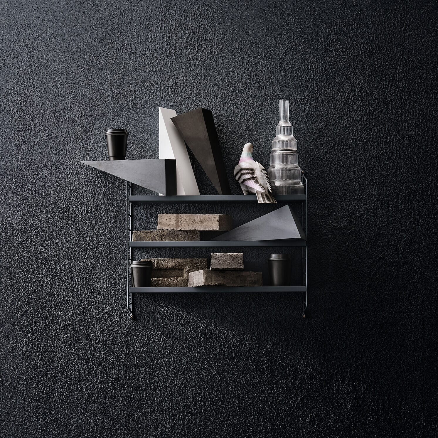 String Pocket Hylle Dark Grey - Bilde 3