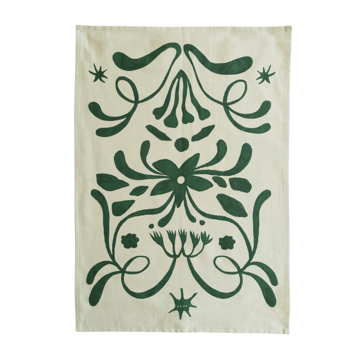Kjøkkenhåndkle grønt julemønster