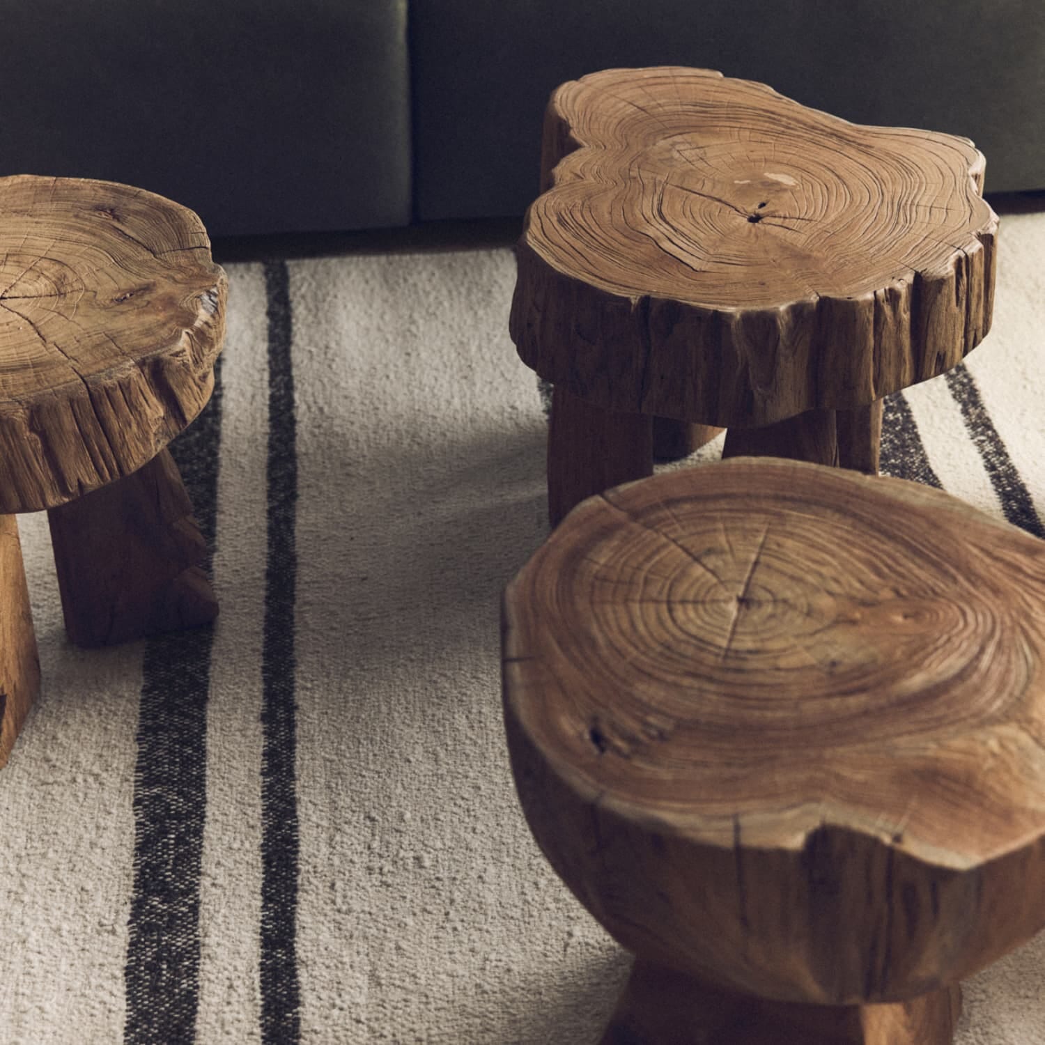 Log wooden stool - Bilde 4