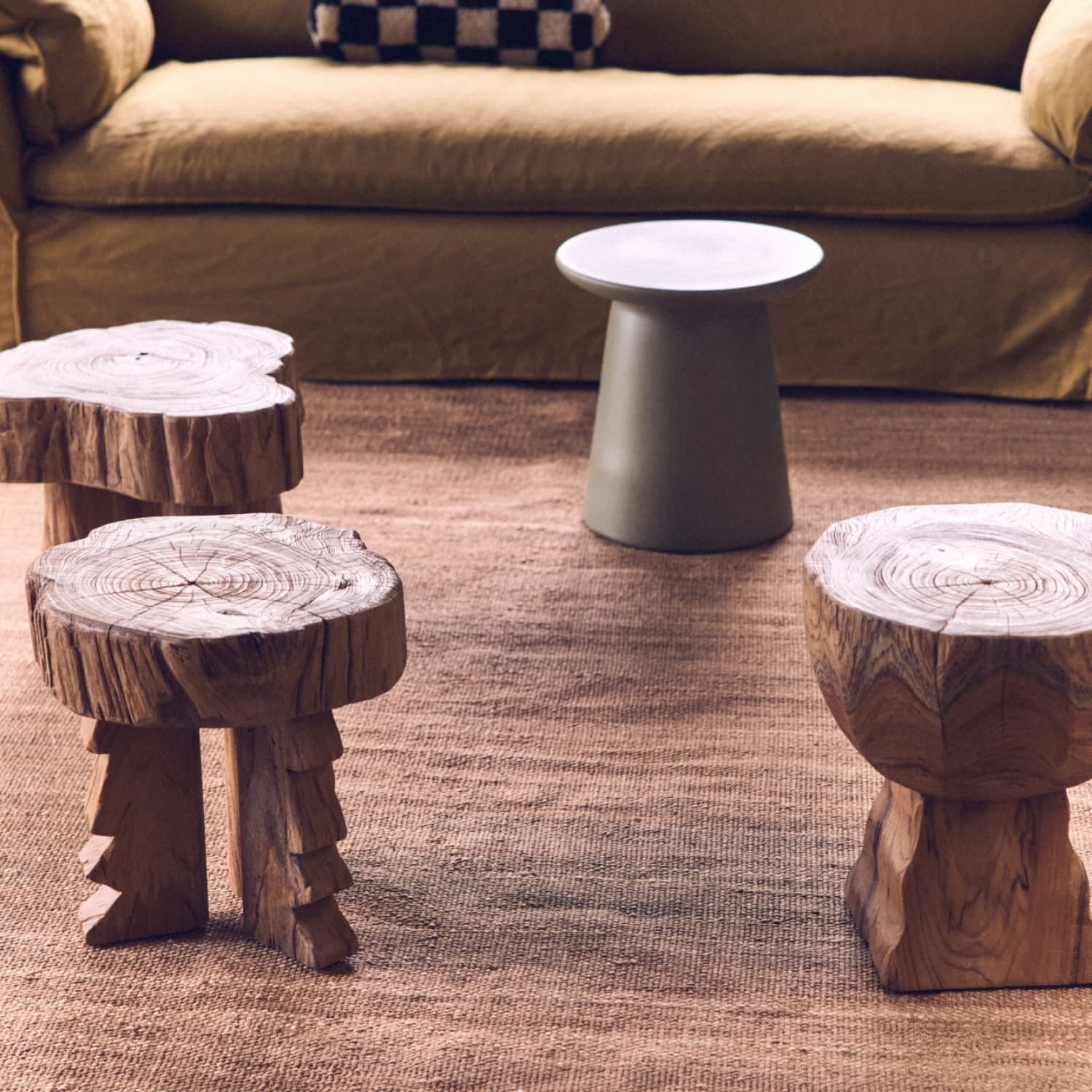 Log wooden stool - Bilde 5