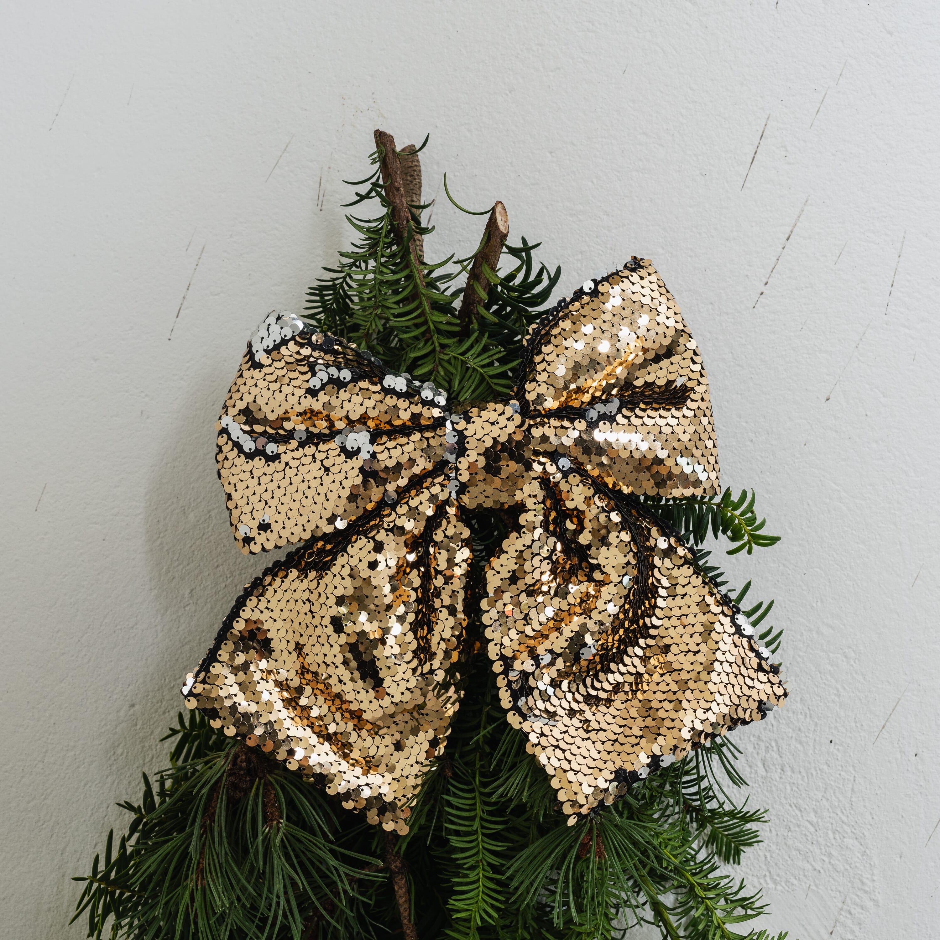 Sløyfe med clips gull/sølv Ø:20