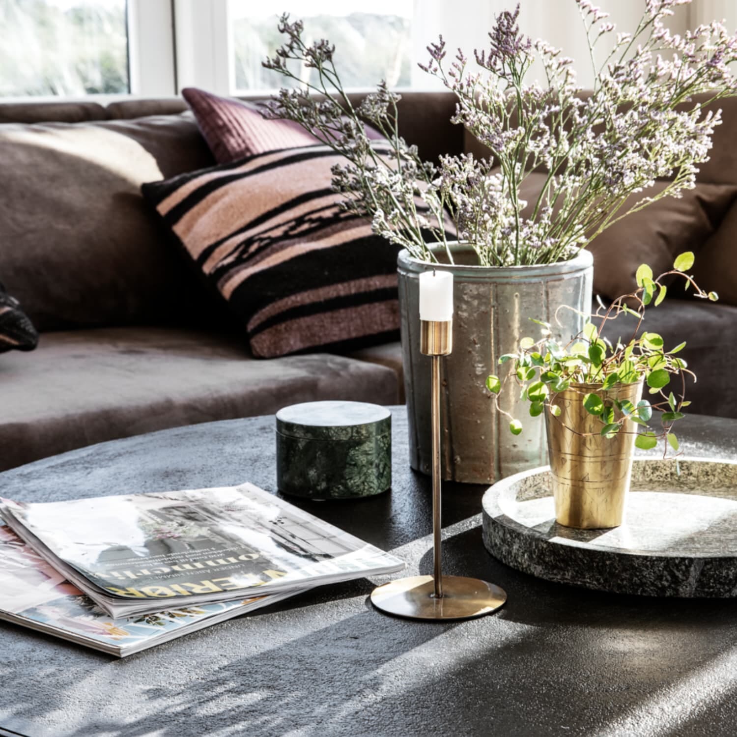 Lysestake Anit Antikk messing H:20 - Bilde 3