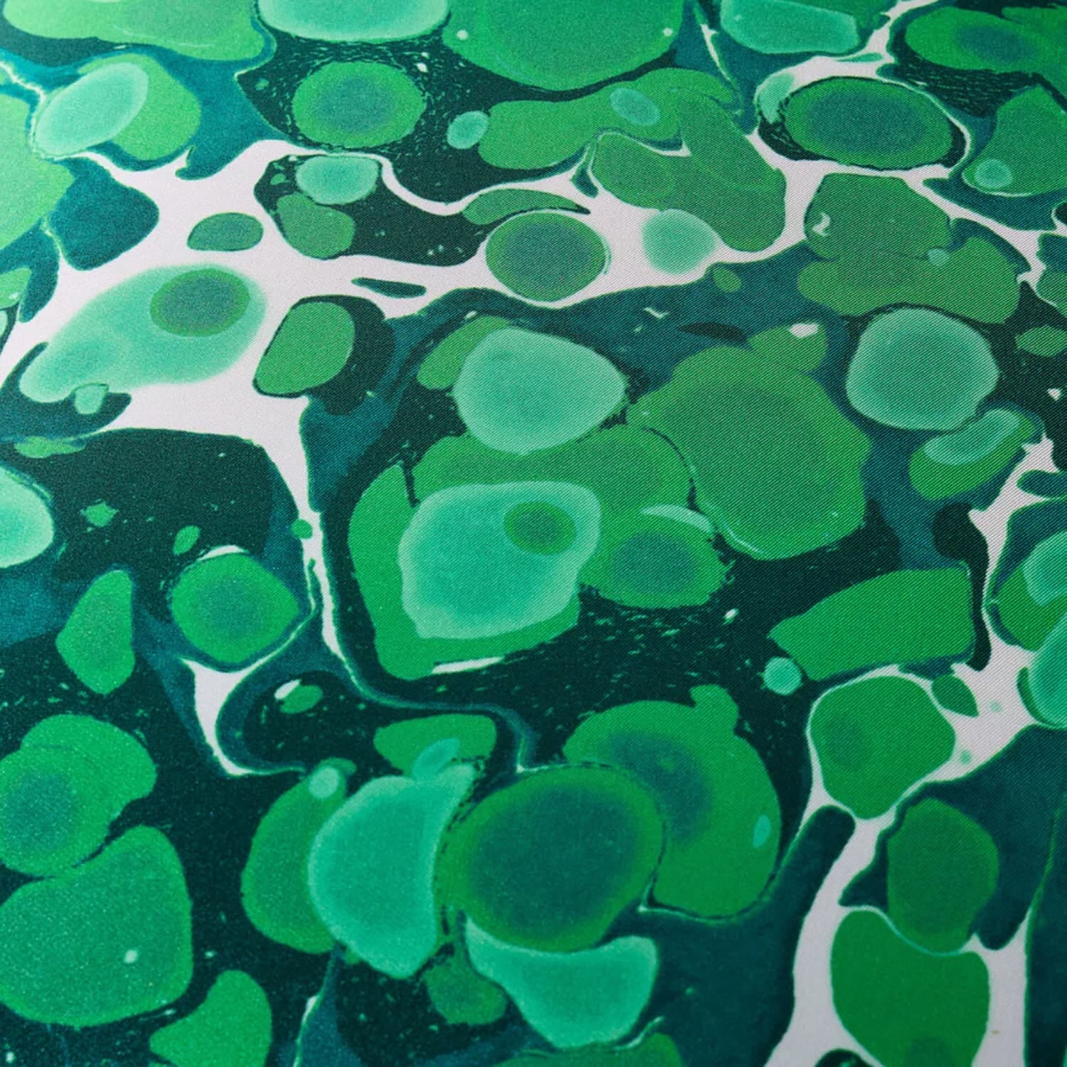 Marbleized Silk Pillow - Green