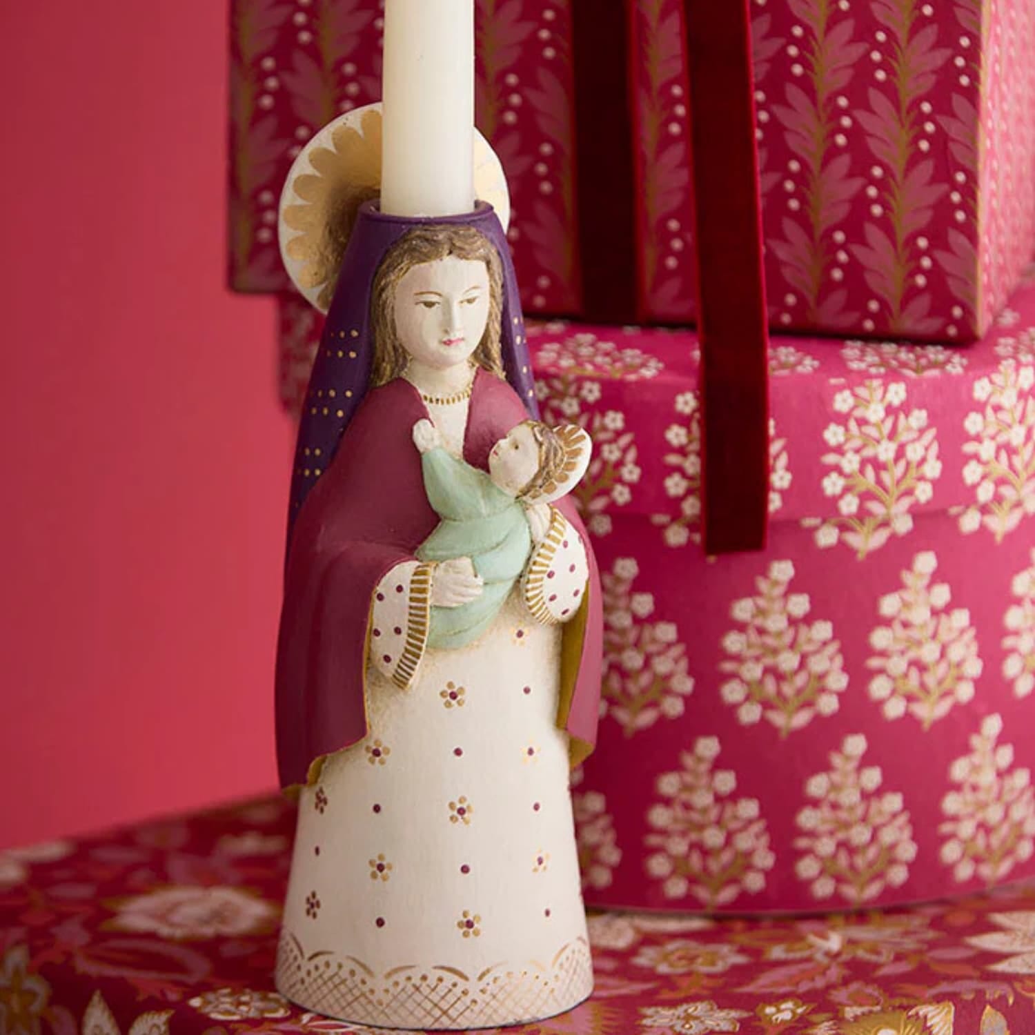Lysestake Mary Ruby H20cm