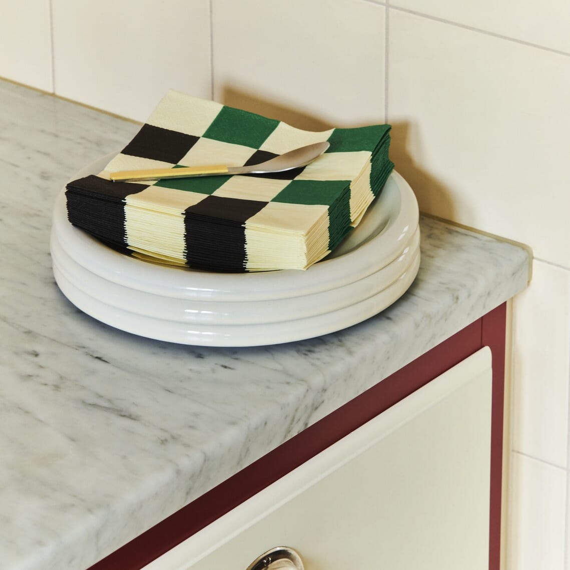 Pattern Servietter Off-White, Green, Black - Bilde 2