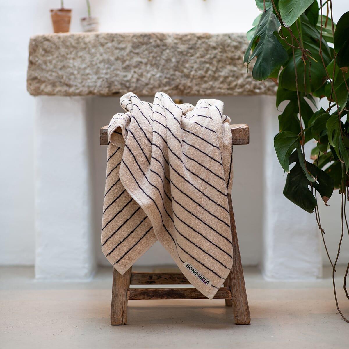 Badehåndkle XL Creme/Ink 100x150 - Bilde 7