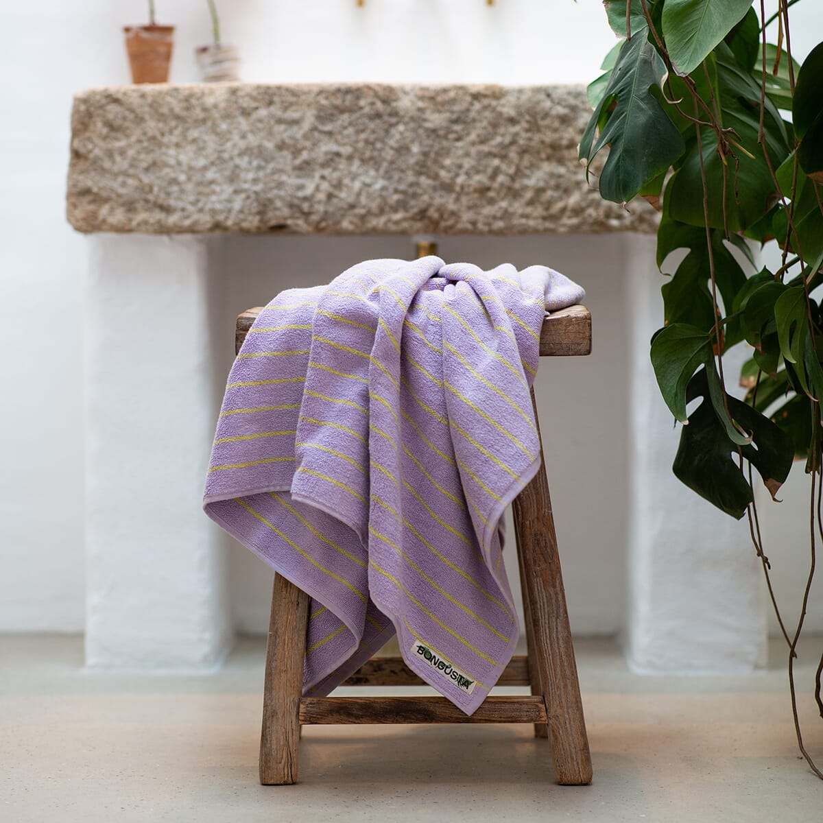 Badehåndkle Lilac/Yellow 70x140 - Bilde 2