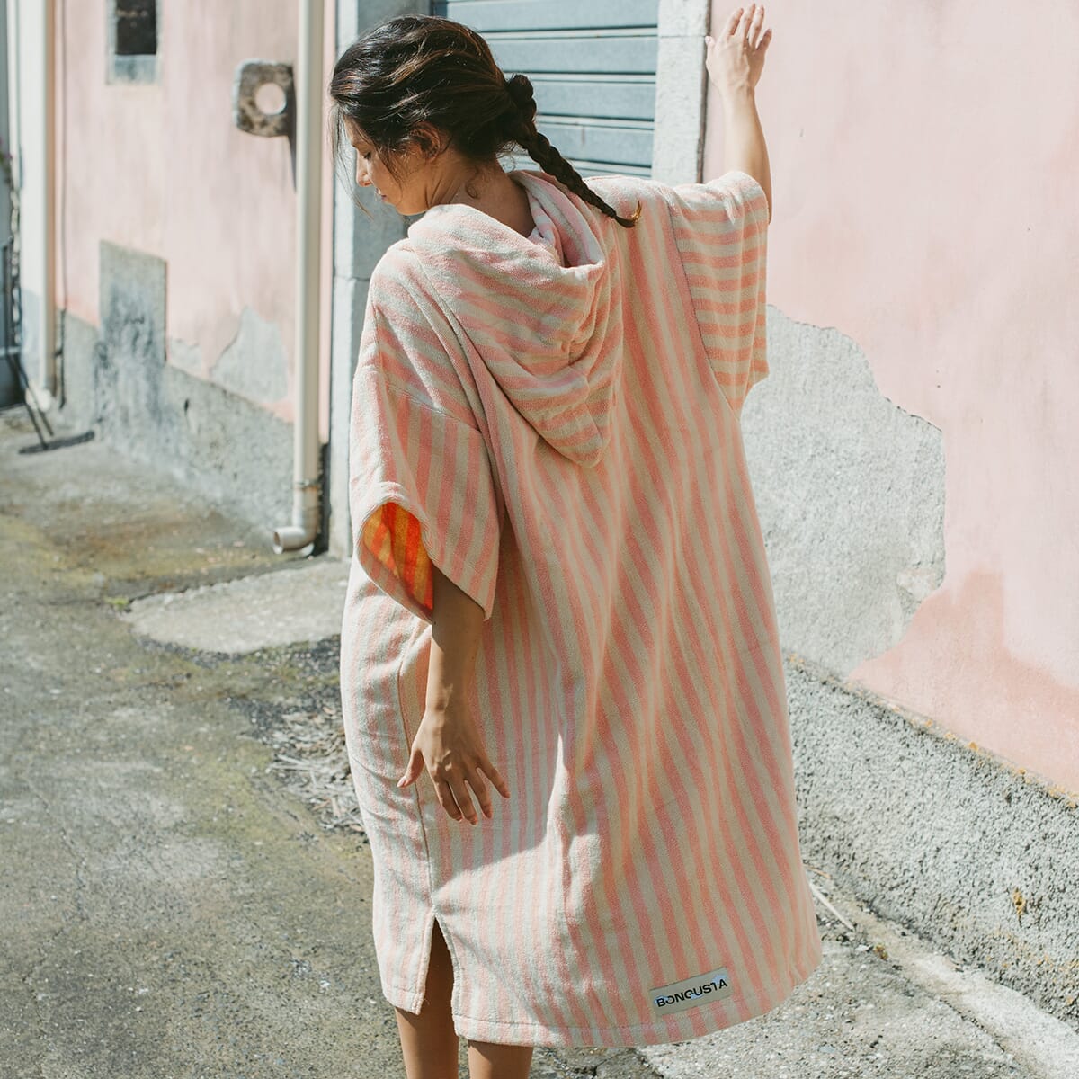 Badeh†ndkle Poncho Tropical/Creme - Bilde 3