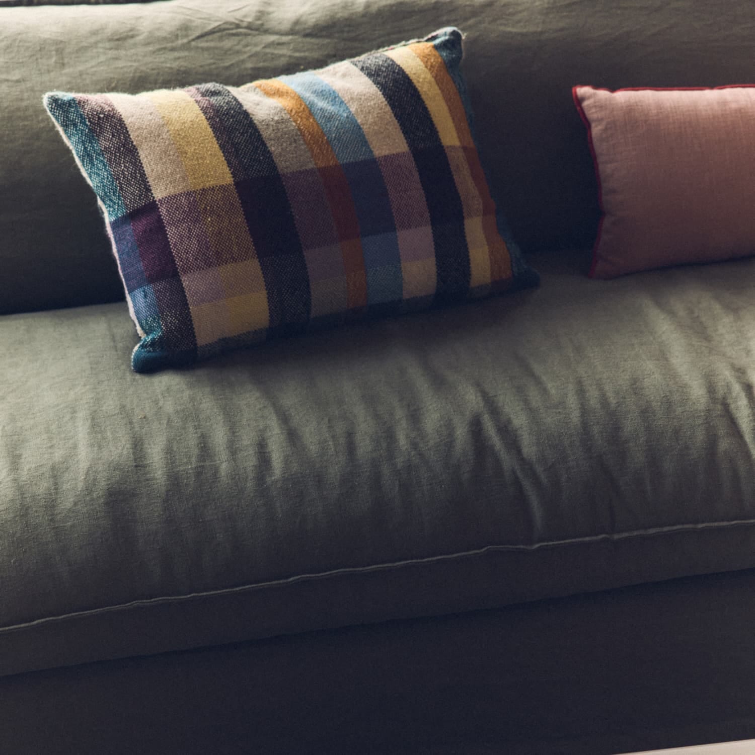 Nomad couch: 244cm, linen, army green - Bilde 3