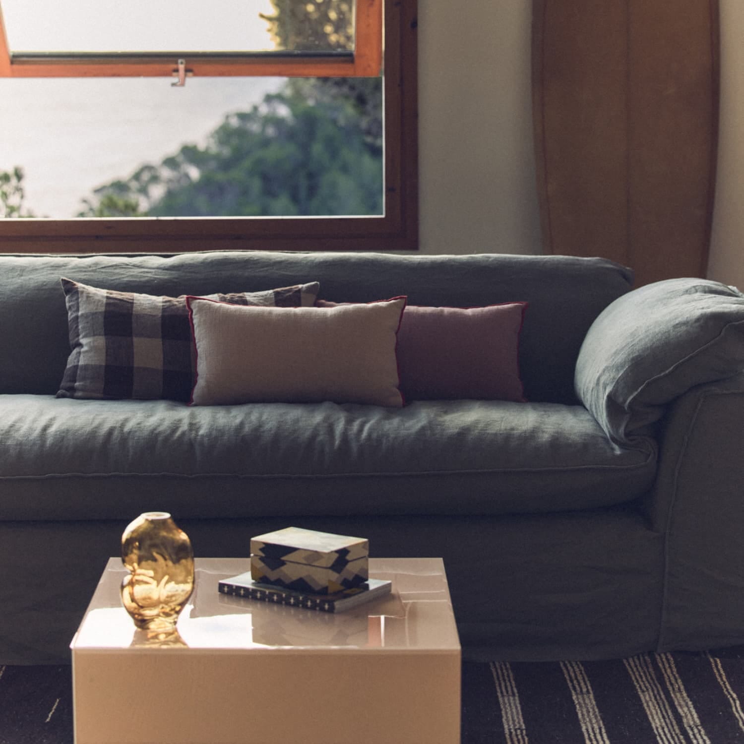 Nomad couch: 244cm, linen, army green - Bilde 4