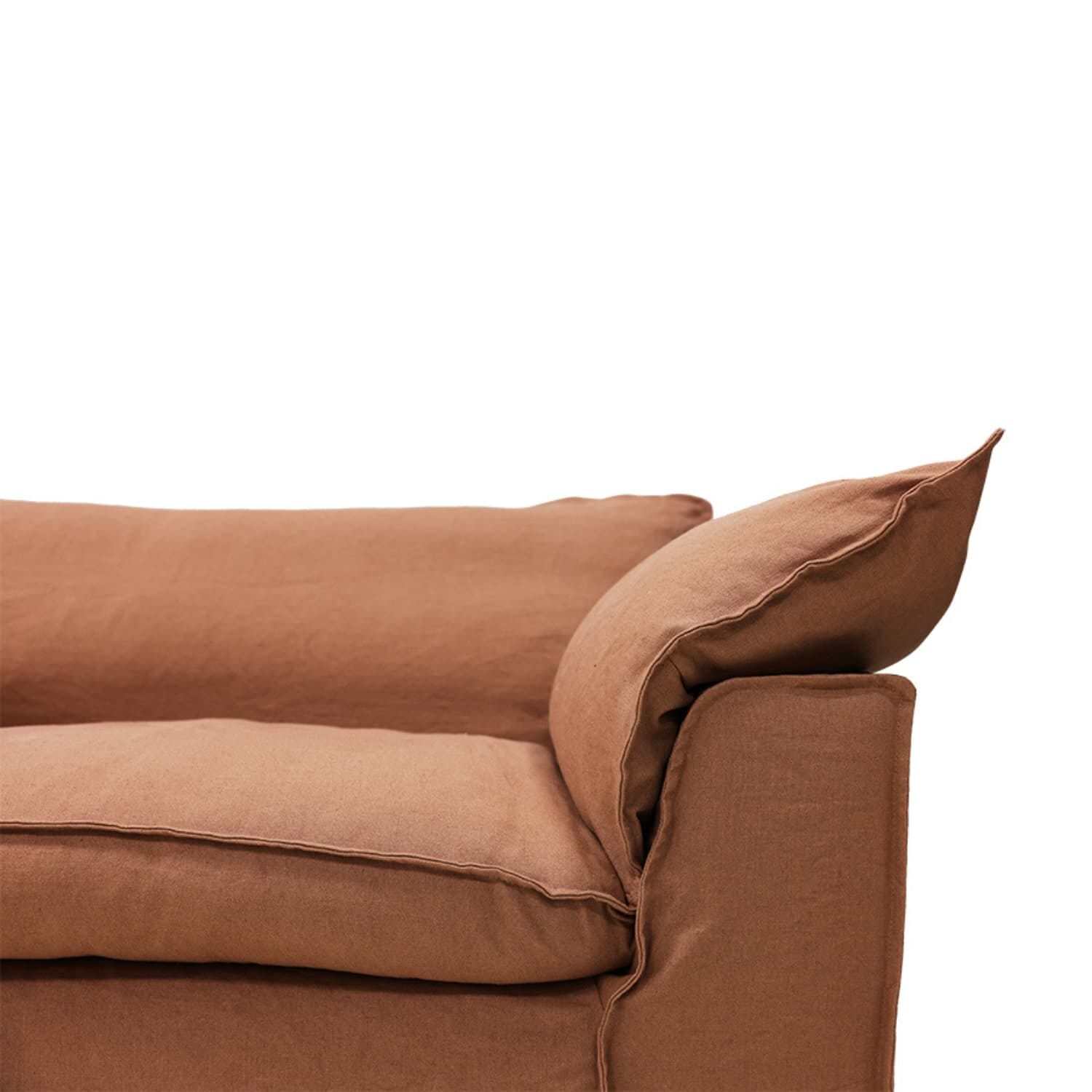 Nomad couch: 244cm, linen, dusty rose - Bilde 3