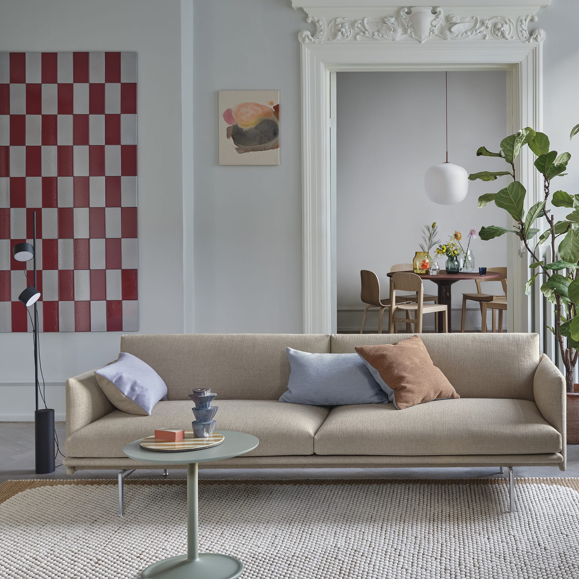 Outline Sofa 3 seter Stoff/Aluminum base - Bilde 2