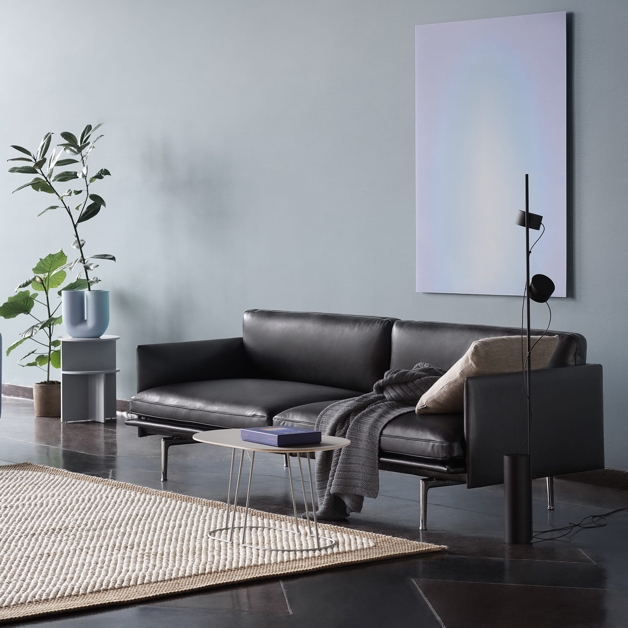 Outline Sofa 3 seter Skinn/Aluminum base - Bilde 5