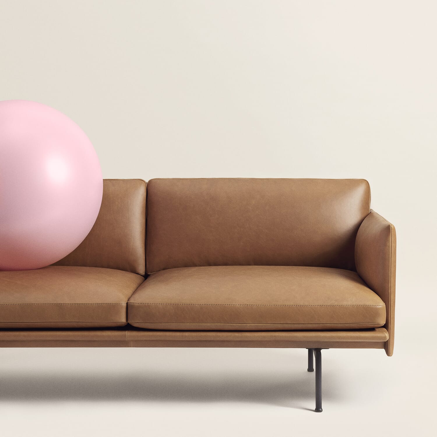 Outline Sofa 3 seter Skinn/Svart base - Bilde 13