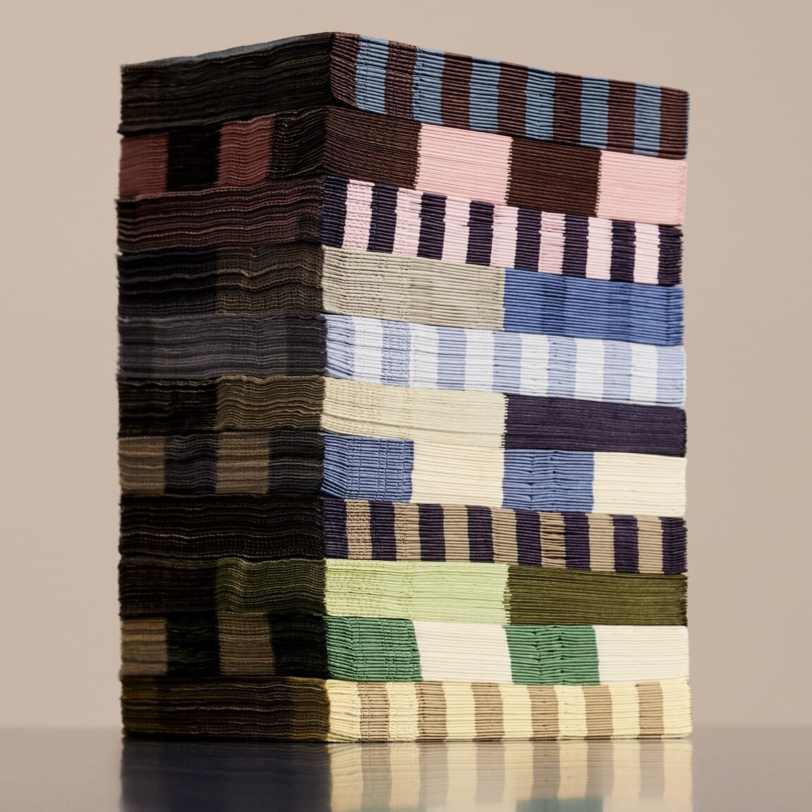 Pattern Servietter Anthracite, Bordeaux, Pillar Stripe - Bilde 3