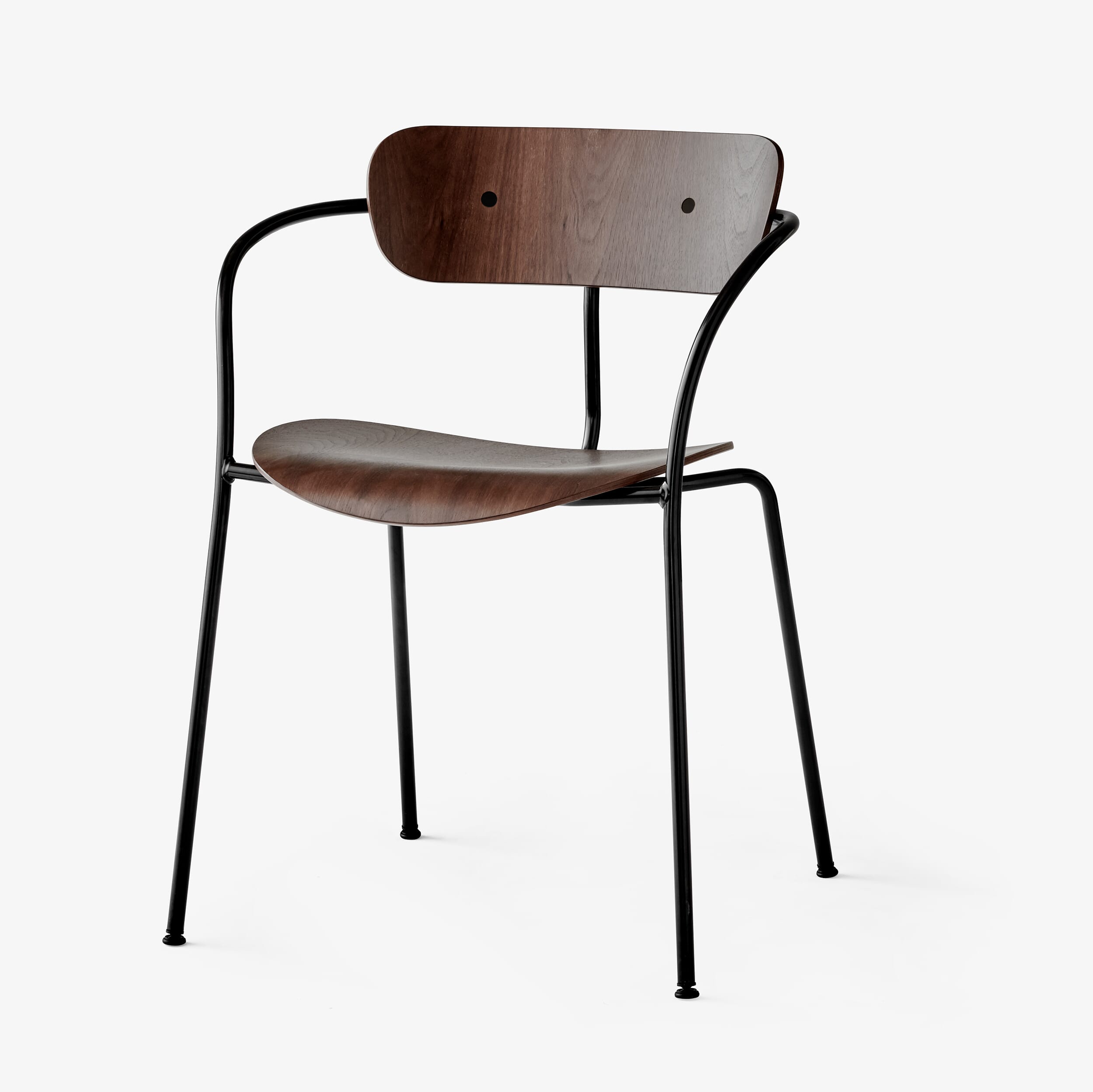 Pavilion Stol AV2 med armlene Valnøtt/Svart - Hovedbilde