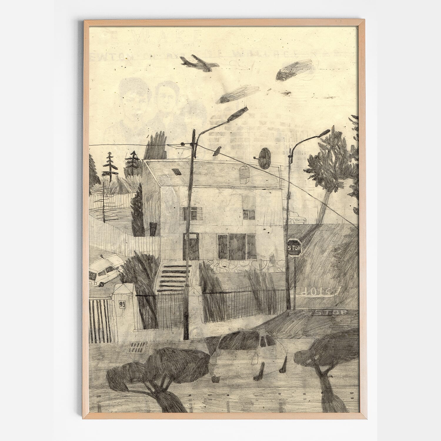Poster House And Plane 50x70 cm - Bilde 2