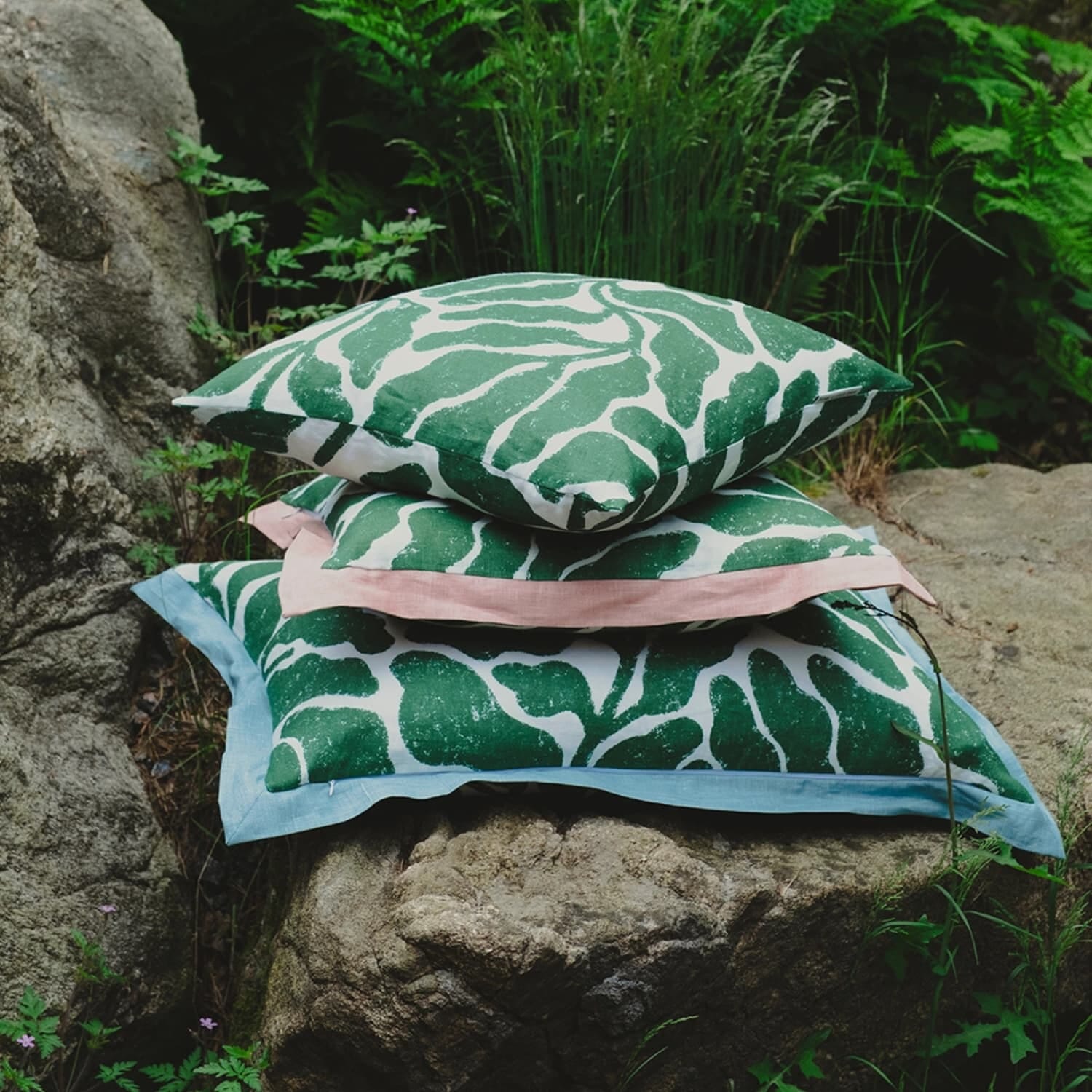 Putetrekk Lin Leaves 48x48