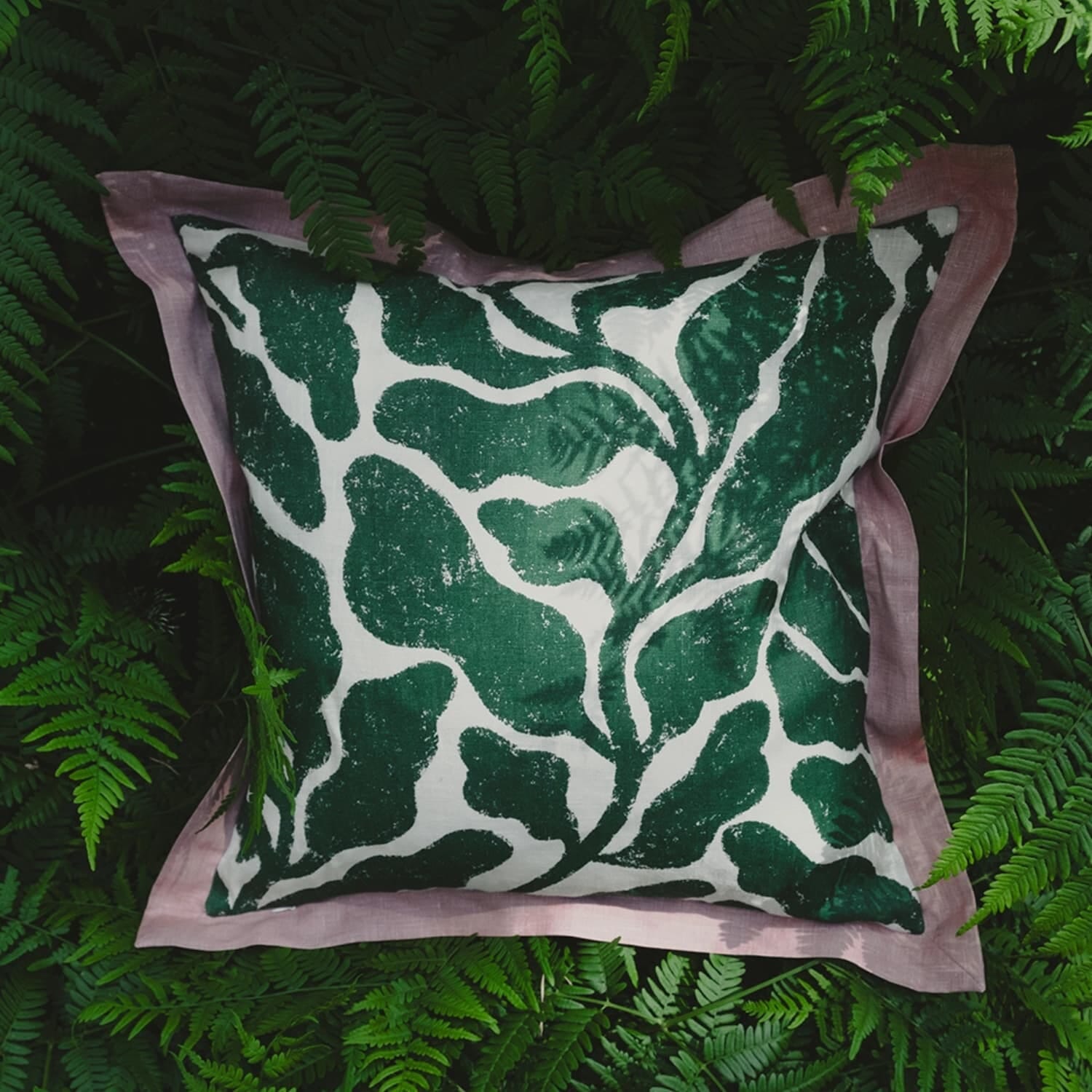 Putetrekk Lin Leaves 48x48