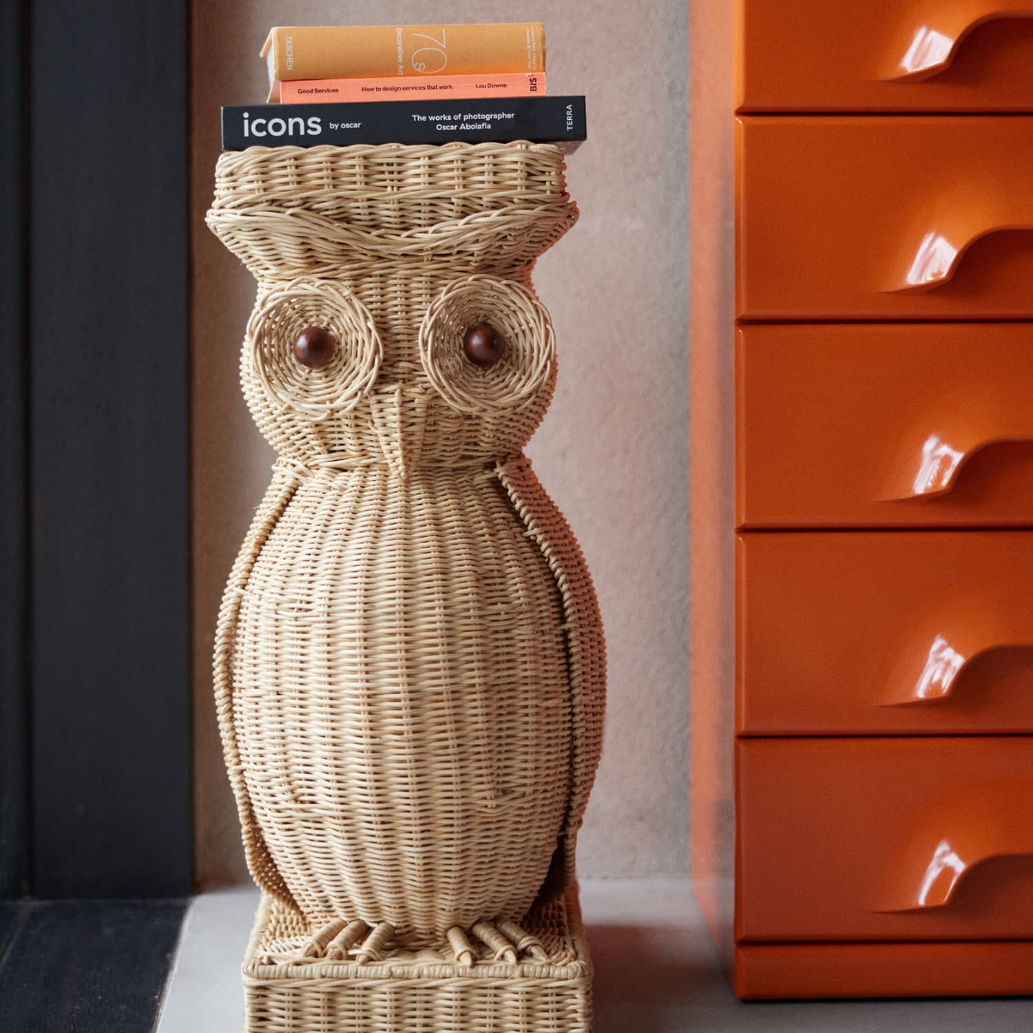 Rattan owl side table - Hovedbilde